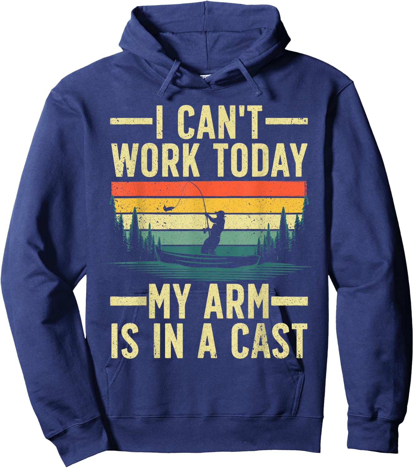 Funny Fishing Women Fisherman Arm Cast Fish Hunting Hoodie - Hoodie | Navy