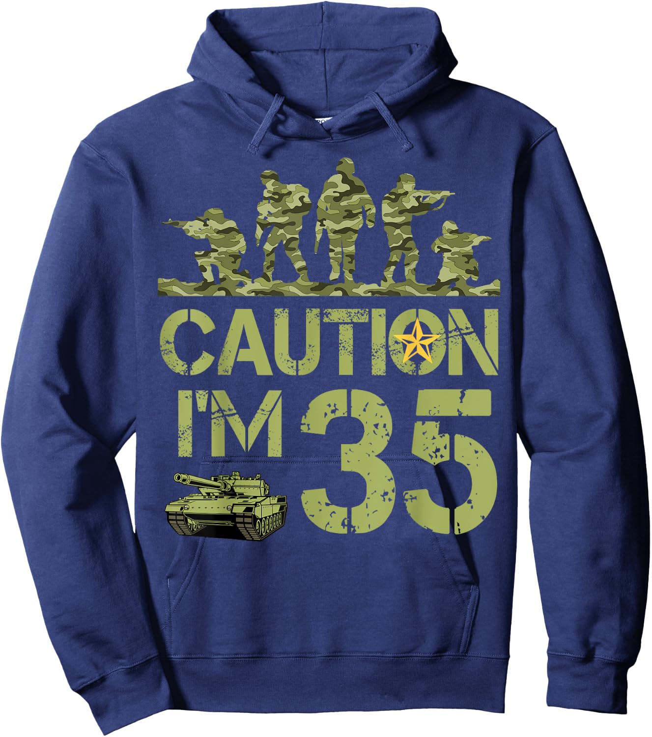 35th Birthday Military I'm 35 Year Old Camo 35 Birthday Hoodie - Hoodie | Navy