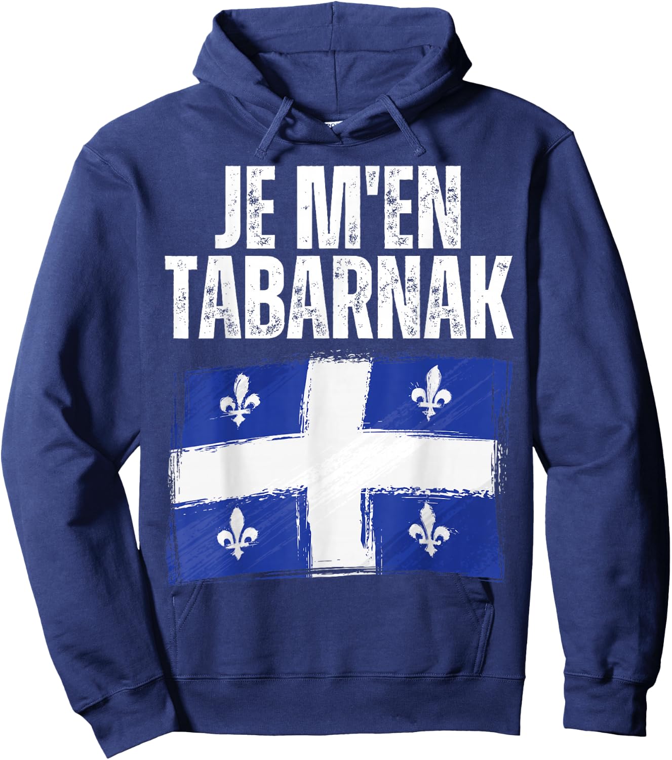 Tabarnak French Canadian Language Canada Vintage Quebec Flag Hoodie - Hoodie | Navy