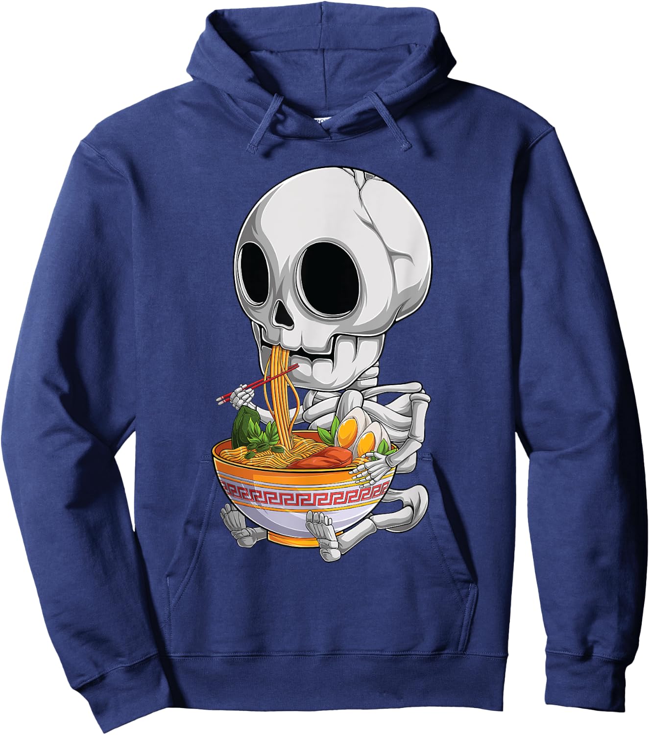 kawaii japanese anime Skeleton Halloween ramen Food Lovers Hoodie - Hoodie | Navy