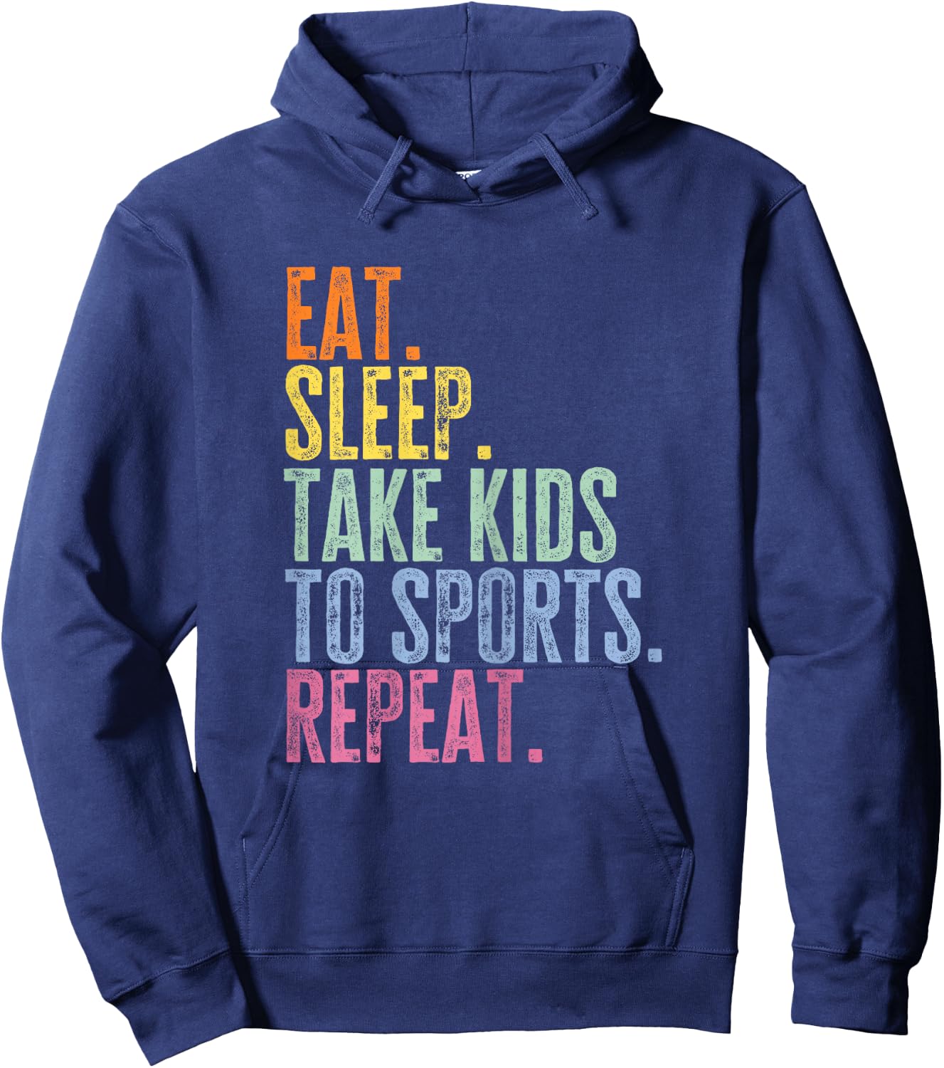 Eat Sleep Take Kids To Sports Repeat Funny Soccer Sports Mom Hoodie - Hoodie | Navy