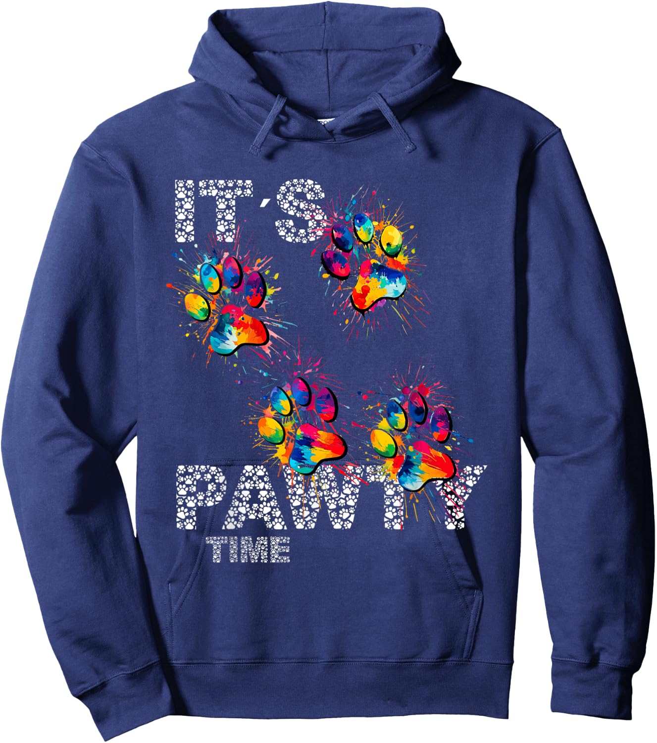 It´s Pawty Time Paws for animal lovers cute colorful Party Hoodie - Hoodie | Navy