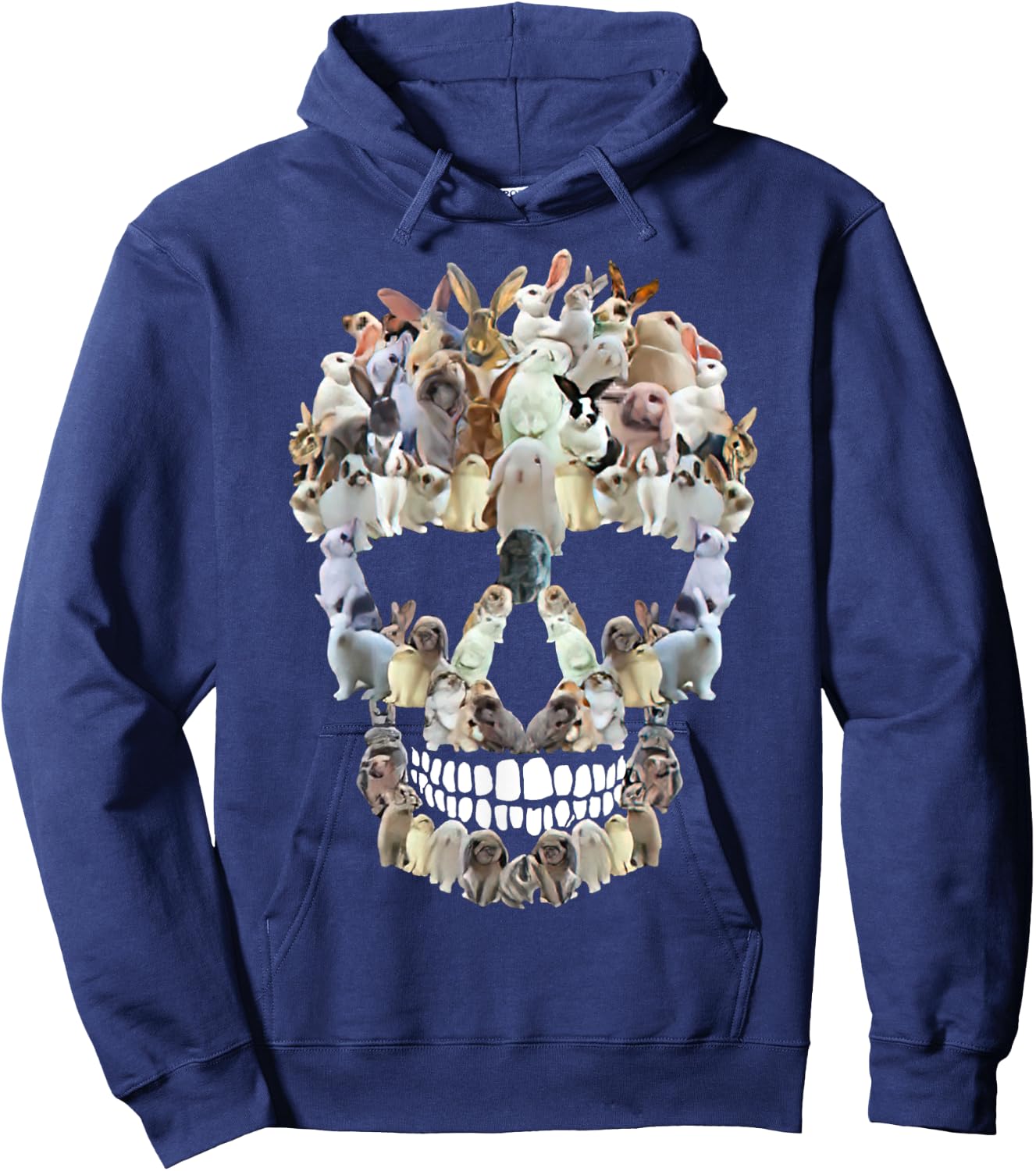 Scary Skull Bunny Rabbit Horror Halloween Hoodie - Hoodie | Navy