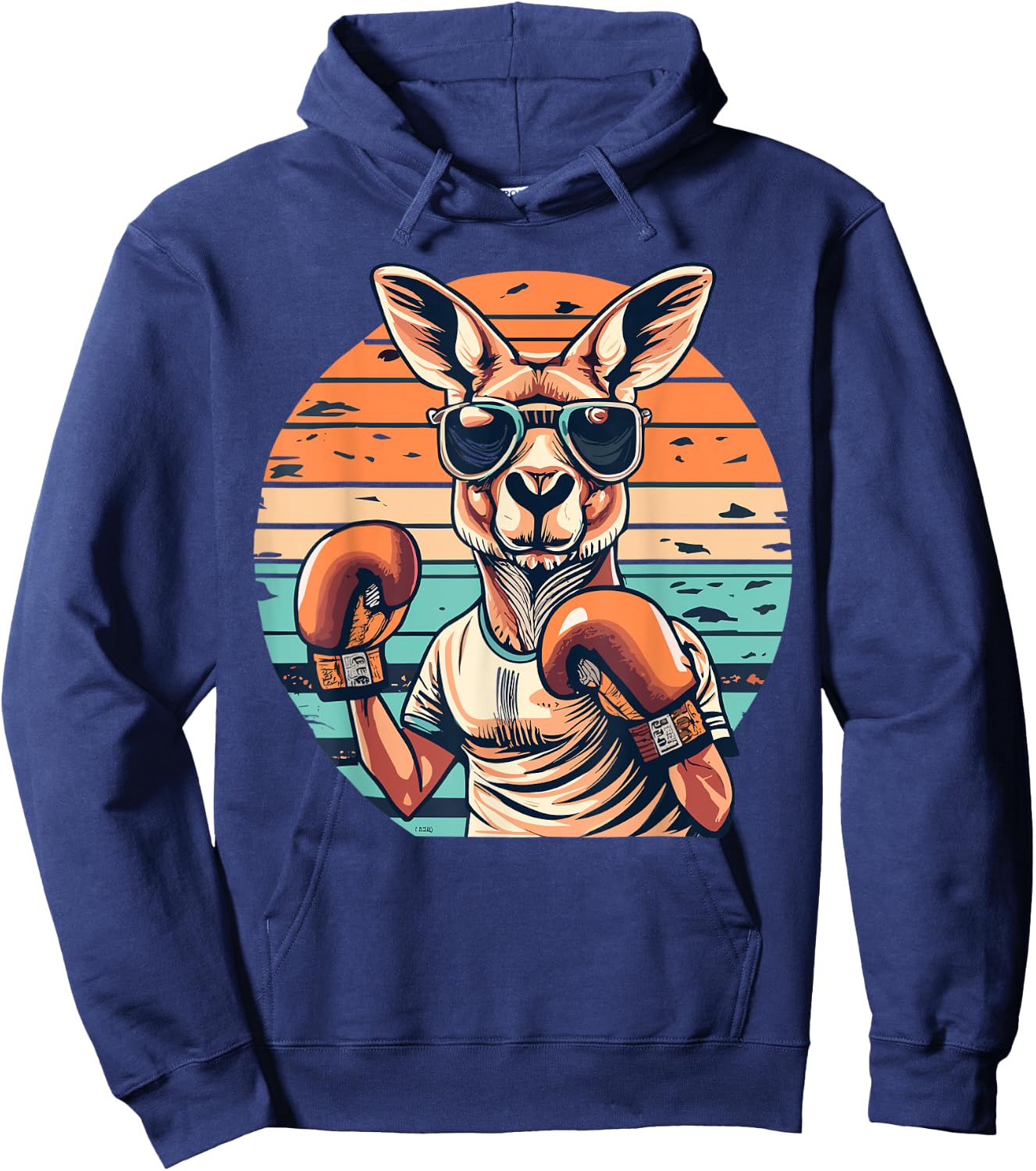 Boxing Roger | Australian Kangaroo | Boxing Boxer Kangaroo Hoodie - Hoodie | Navy
