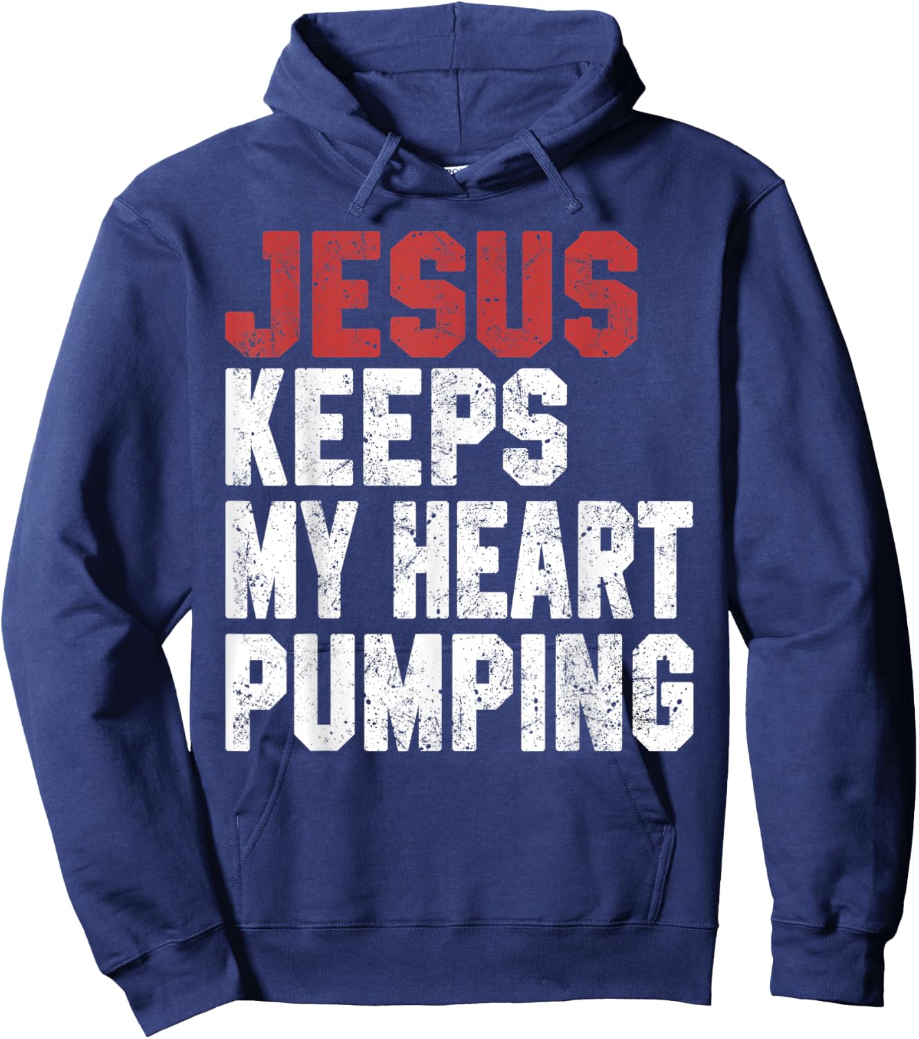 Jesus Keeps My Heart Pumping Christian Worship Women Faith Hoodie - Hoodie | Navy