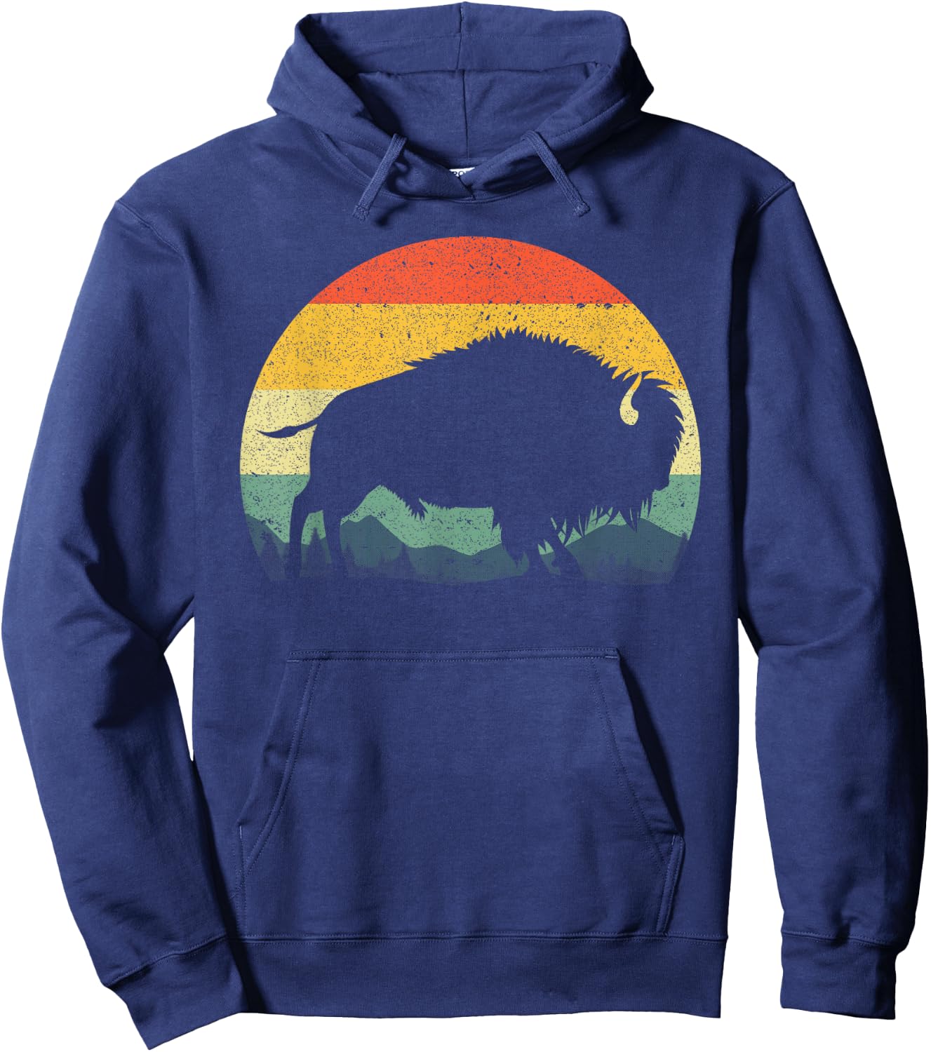 Cool Bison Design Women Kids Buffalo Bison Lovers Hoodie - Hoodie | Navy