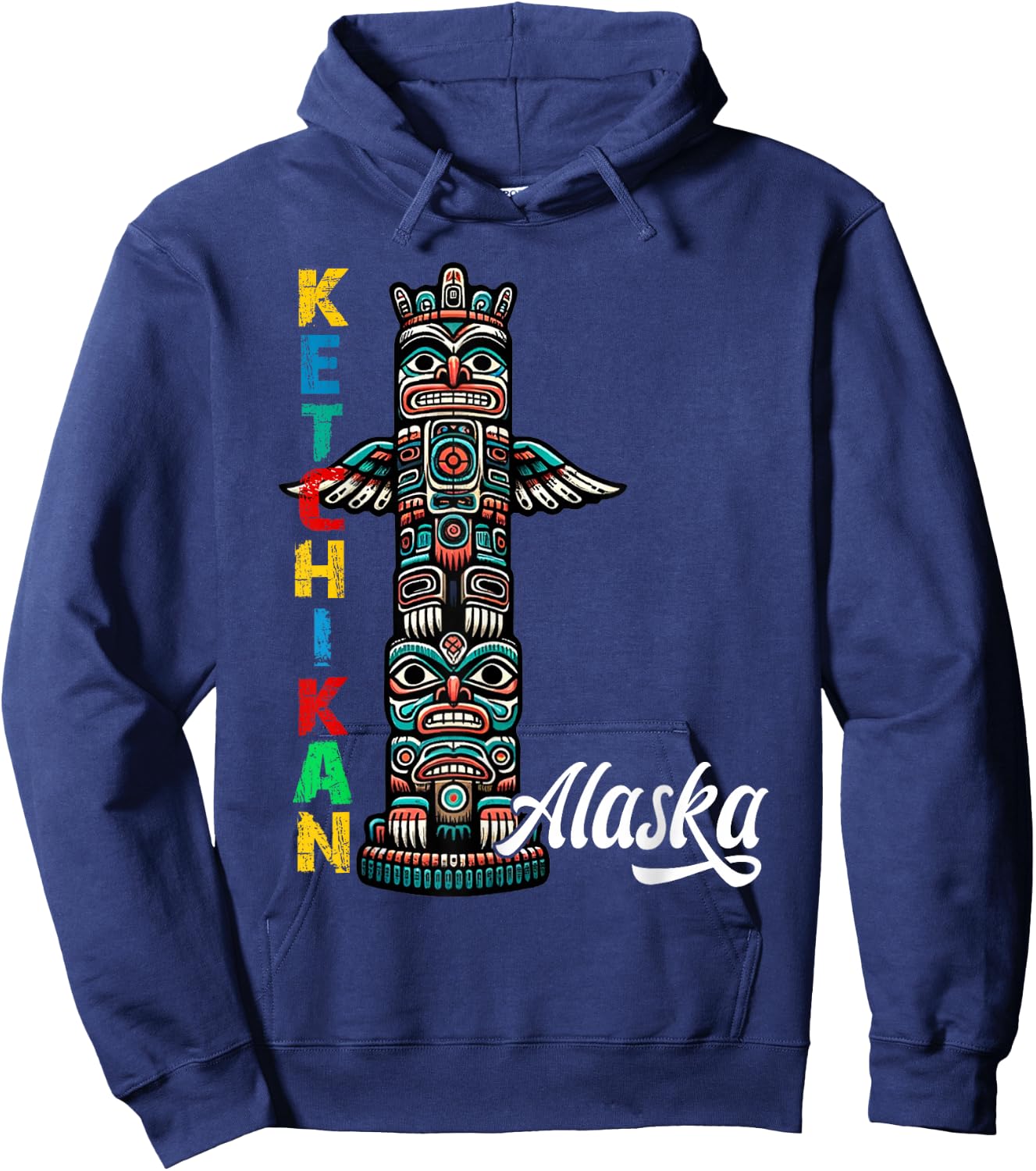 Ketchikan Alaska Totem Pole Ketchikan Alaska Souvenir Hoodie - Hoodie | Navy