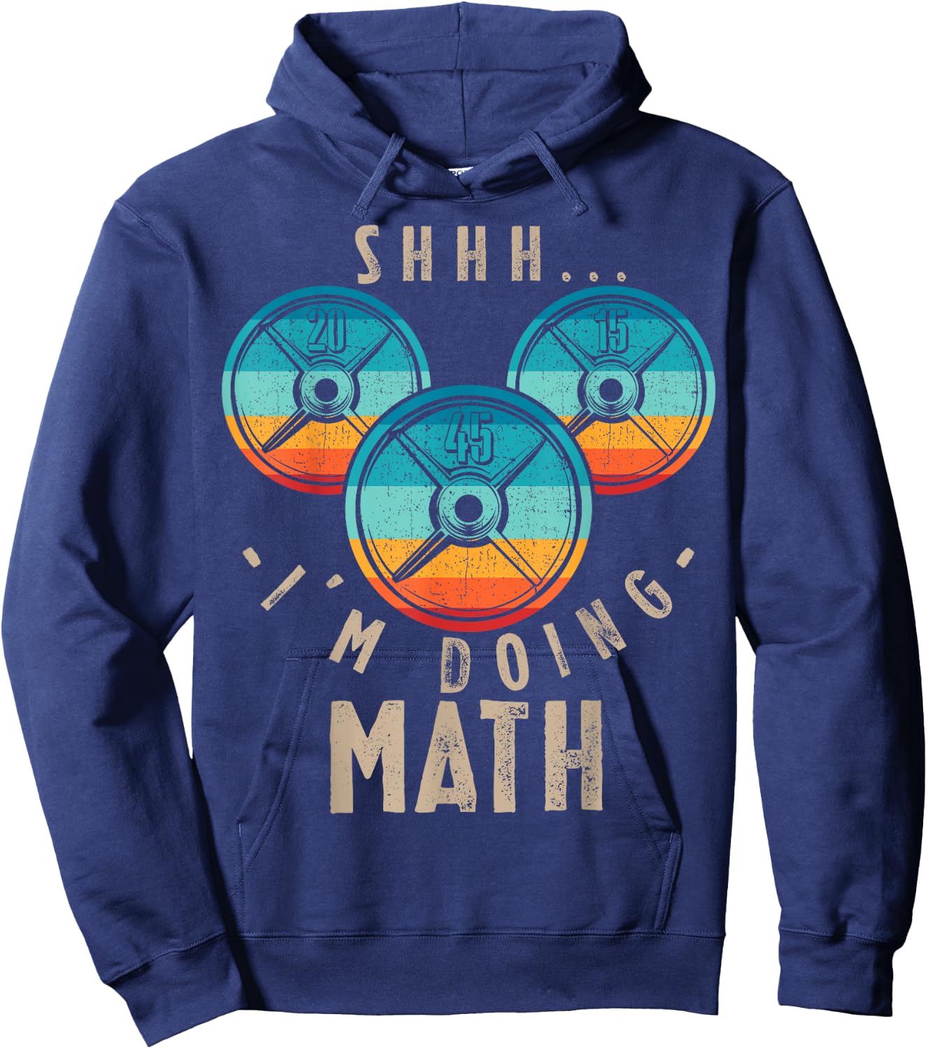 Shhh I'm Doing Math Funny Weightlifting Fitness Workout Hoodie - Hoodie | Navy