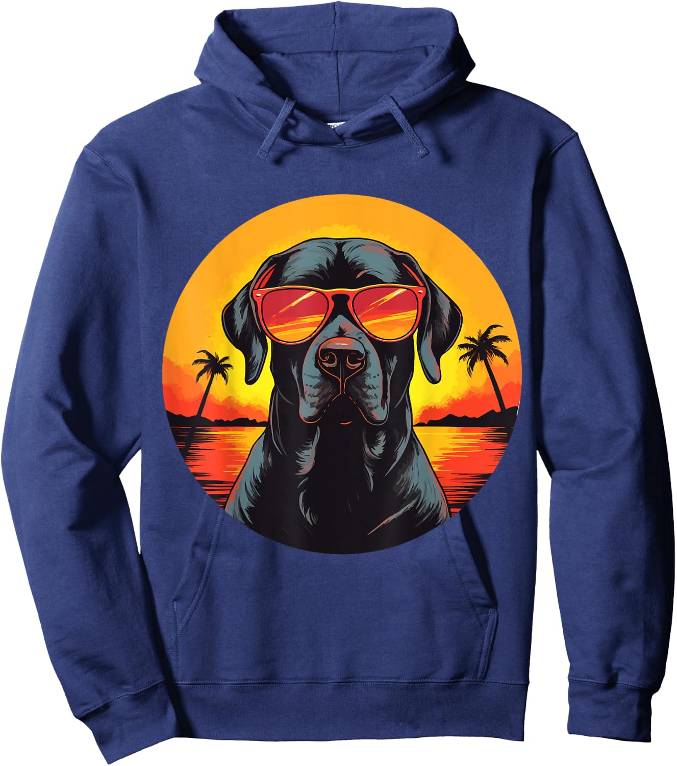 Labrador Retriever Lab Dog Breed Pet with Sunglasses Hoodie - Hoodie | Navy