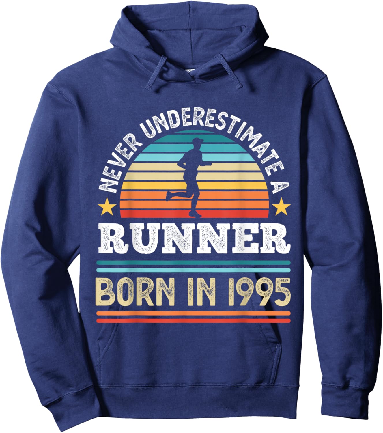 Runner born in 1995 30th Birthday Running Gifts Dad Hoodie - Hoodie | Navy