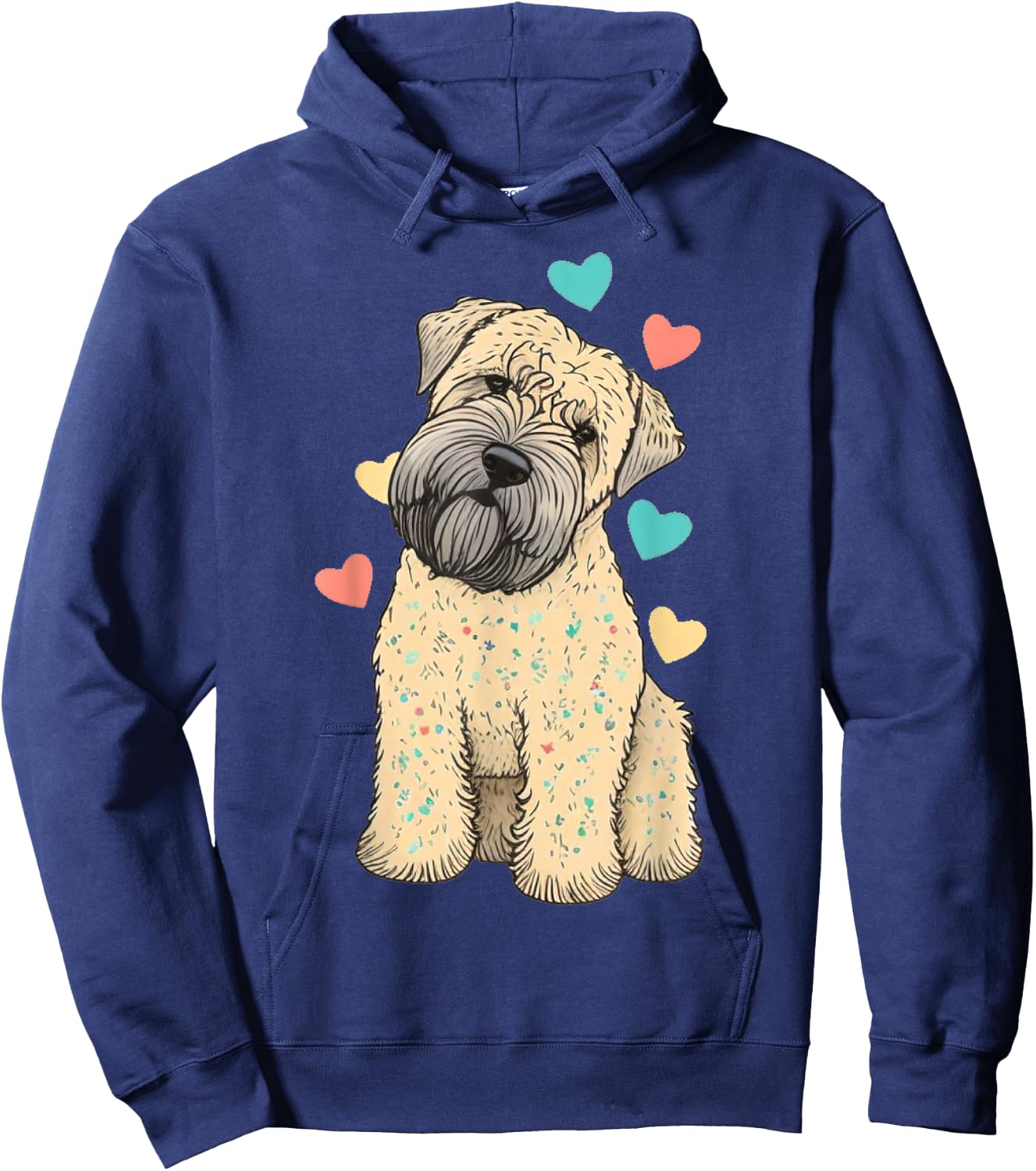 I Love My Soft Coated Wheaten Terrier Dog Valentines Heart Hoodie - Hoodie | Navy