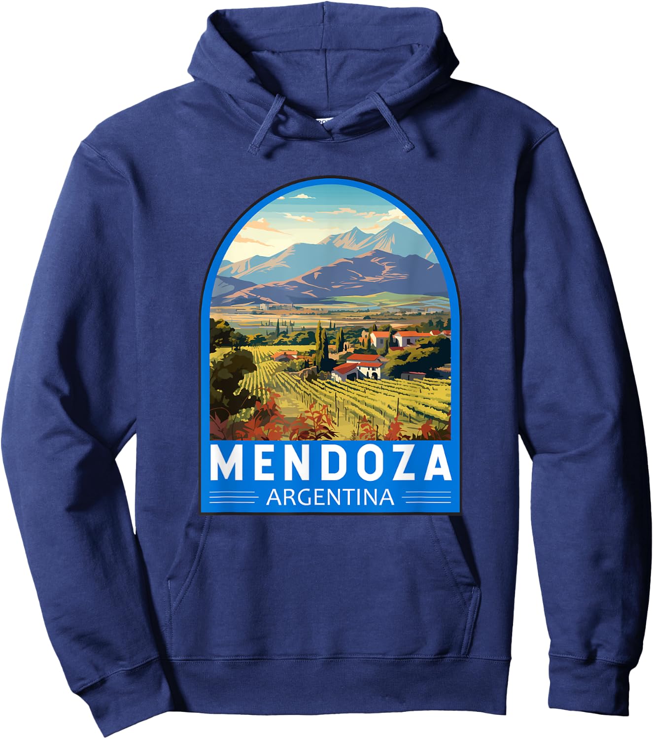 Mendoza Argentina Retro Emblem Vintage Hoodie - Hoodie | Navy