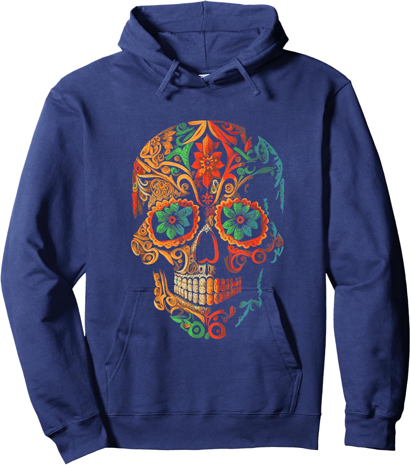 Sugar Skull Beautiful Artistic Hoodie - Hoodie | Navy