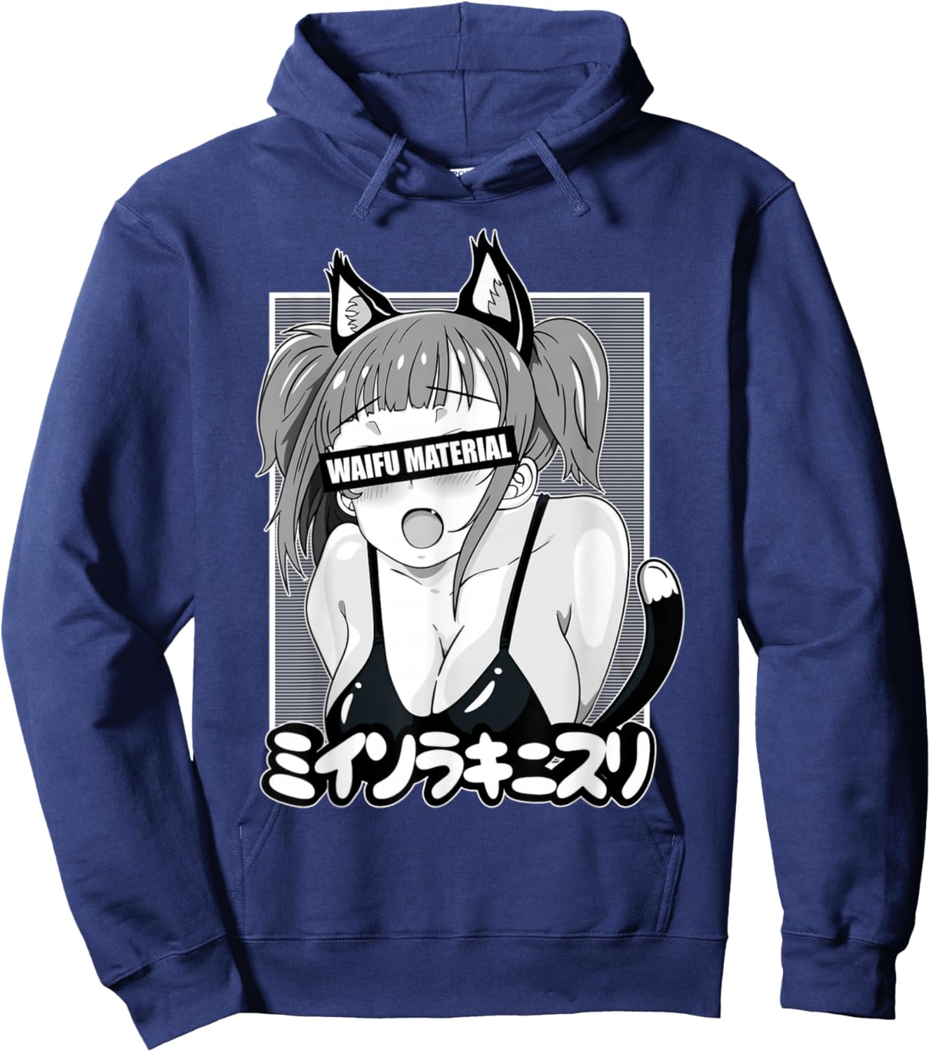Anime Waifu Hentai Anime Lover Anime Girl Japanese Aesthetic Hoodie - Hoodie | Navy