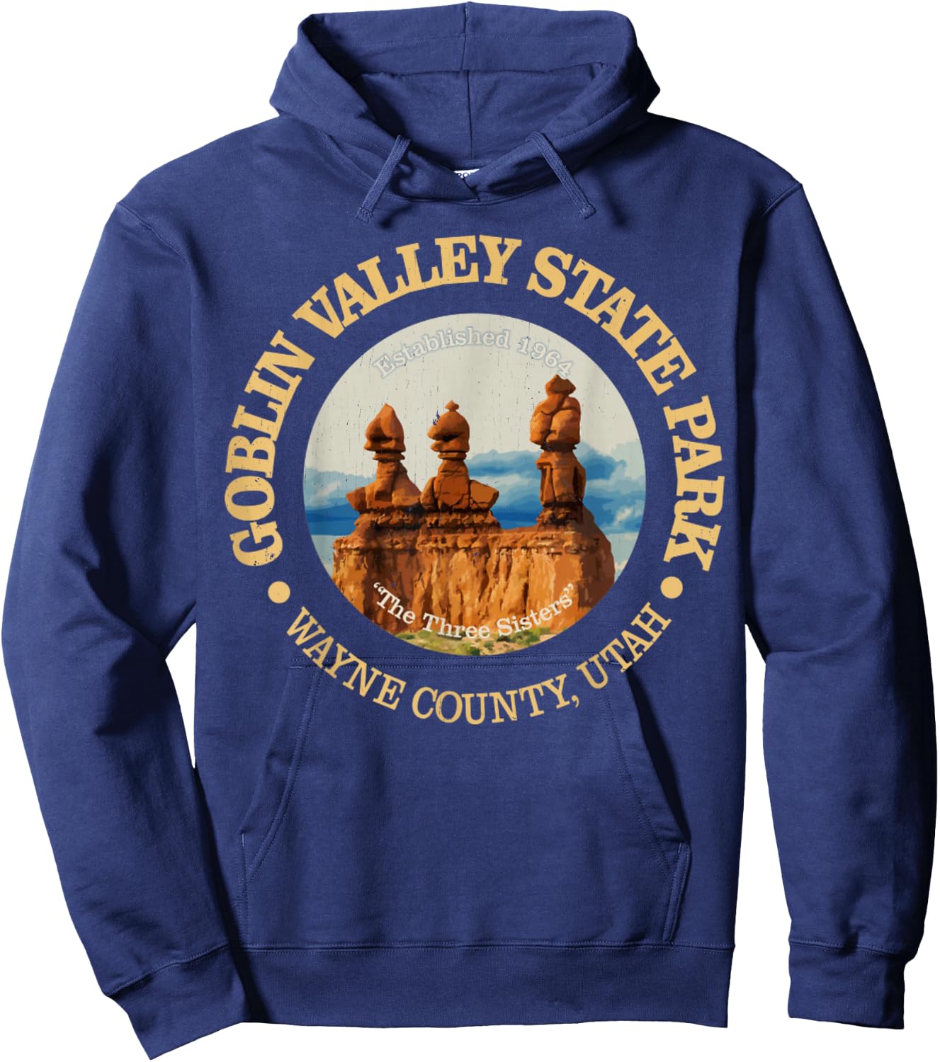 Goblin Valley State Park, Utah Vintage Natural Wonders Hoodie - Hoodie | Navy