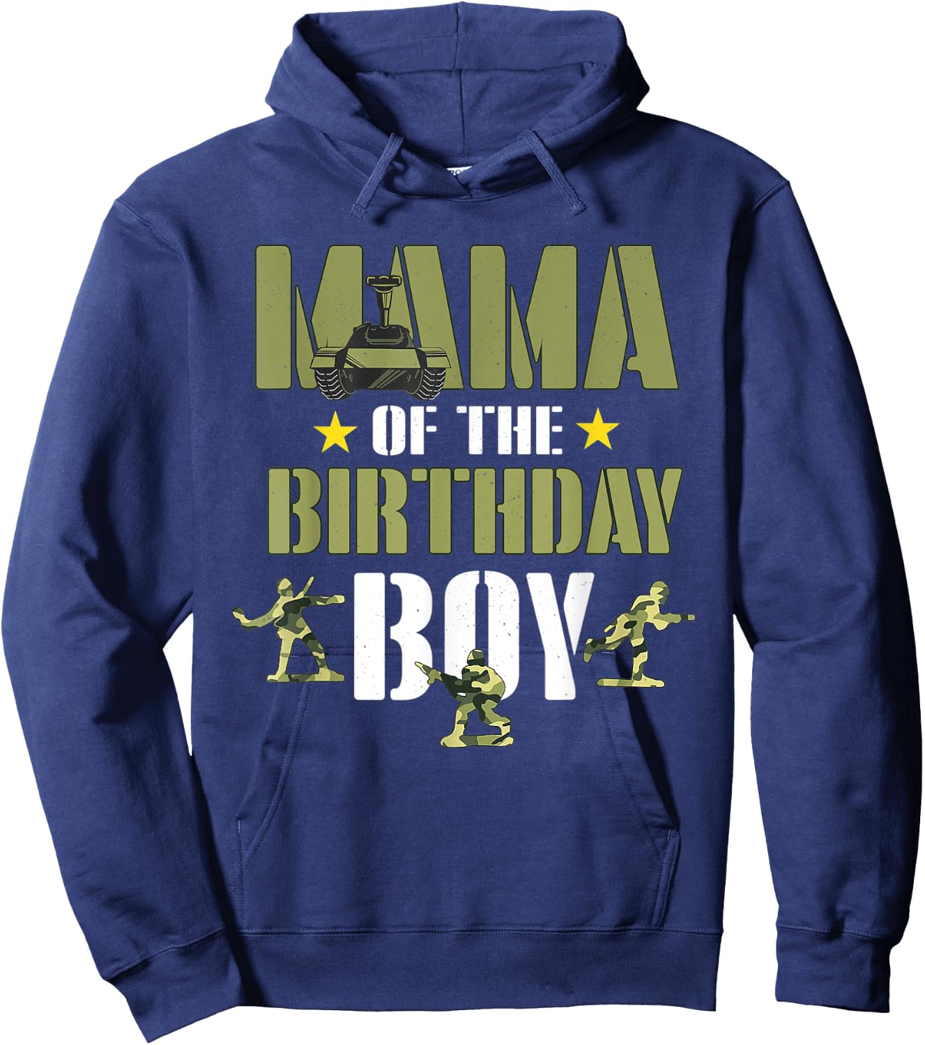 Mama of The Birthday Boy Shirt Army Camouflage Mommy Mom 1st Hoodie - Hoodie | Navy