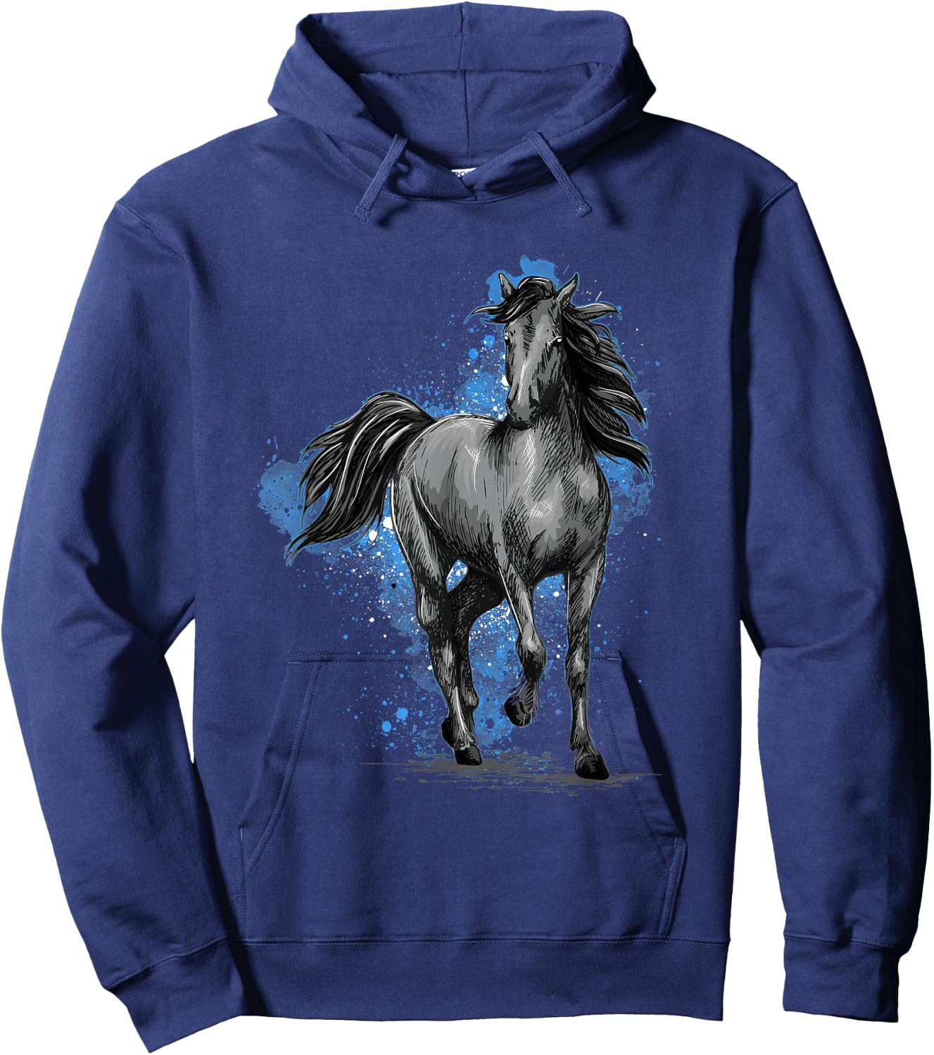 Black Horse - Horses Animal Lover Equestrian Horseback Rider Hoodie - Hoodie | Navy