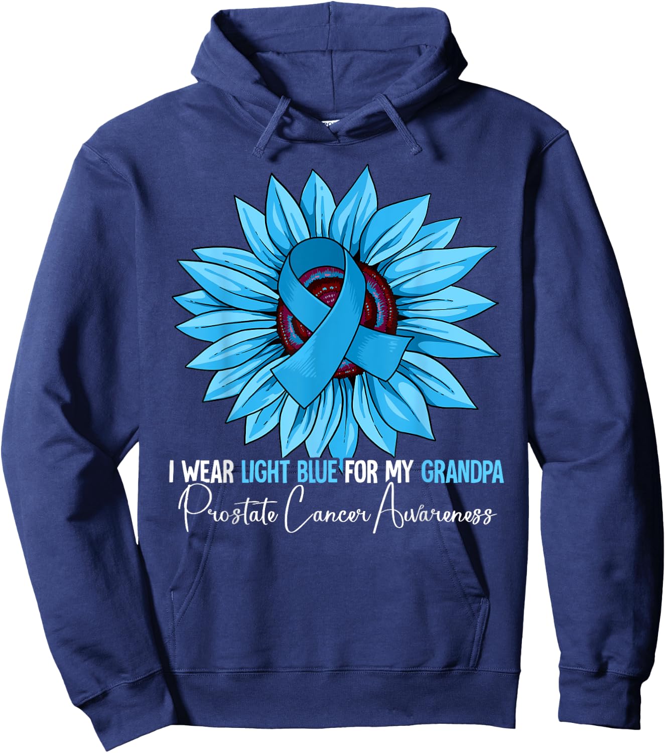 I Wear Light Blue For My Grandpa Prostate Cancer Awareness Hoodie - Hoodie | Navy
