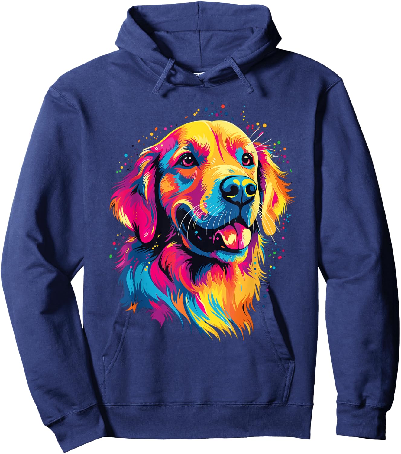 Watercolor Colorful Golden Retriever Dog Women Kids Hoodie - Hoodie | Navy