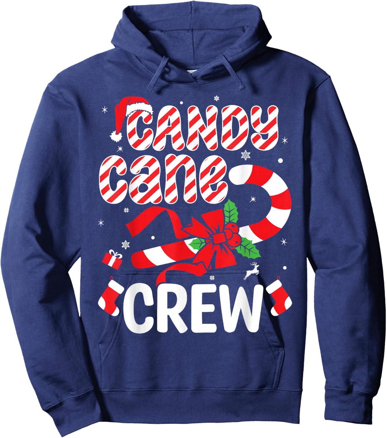 Candy Cane Crew - Funny Christmas Holiday Men Women Hoodie - Hoodie | Navy