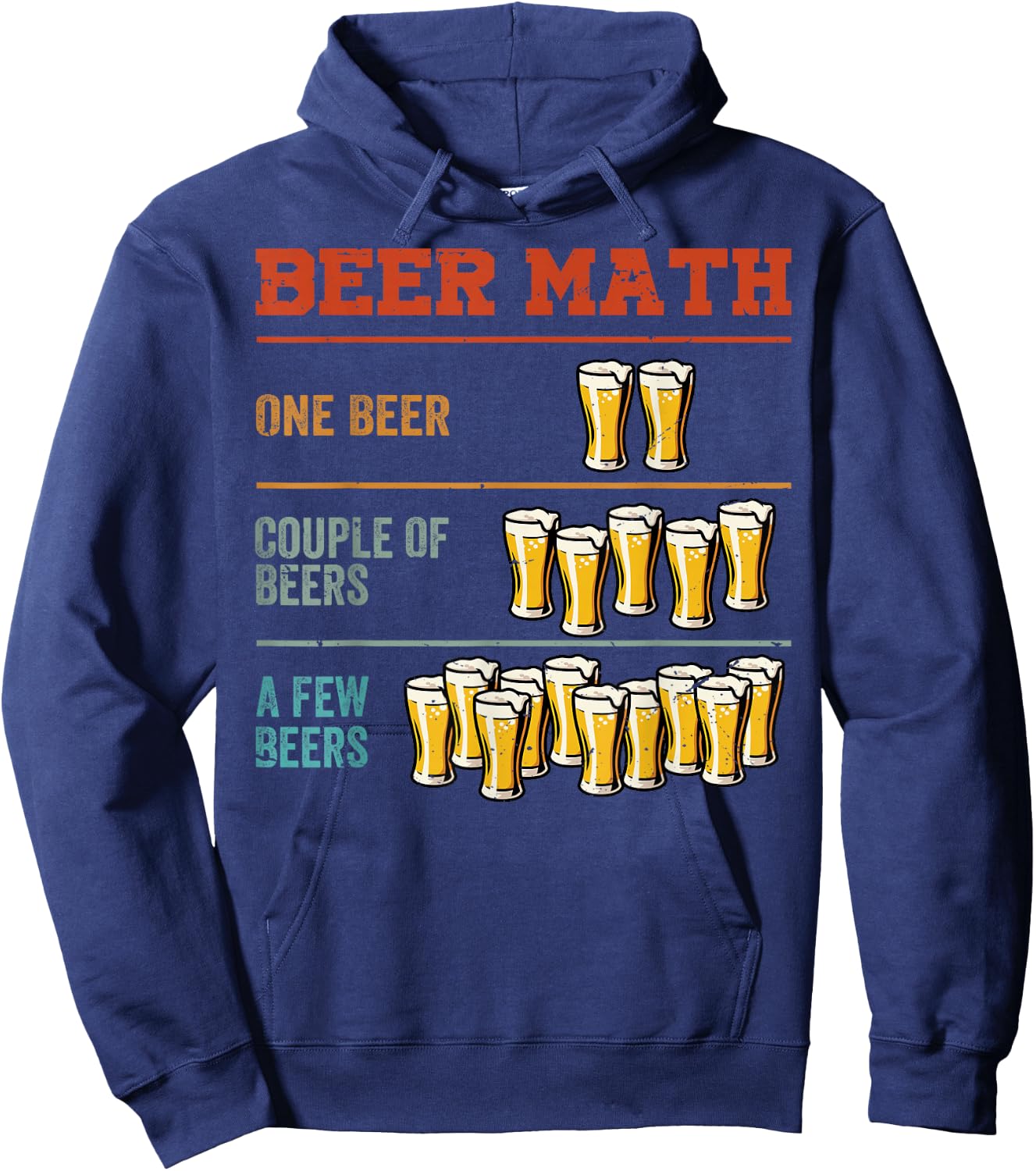 Guy Beer Maths - Funny Boys Drinking - Sarcastic Jokes Hoodie - Hoodie | Navy