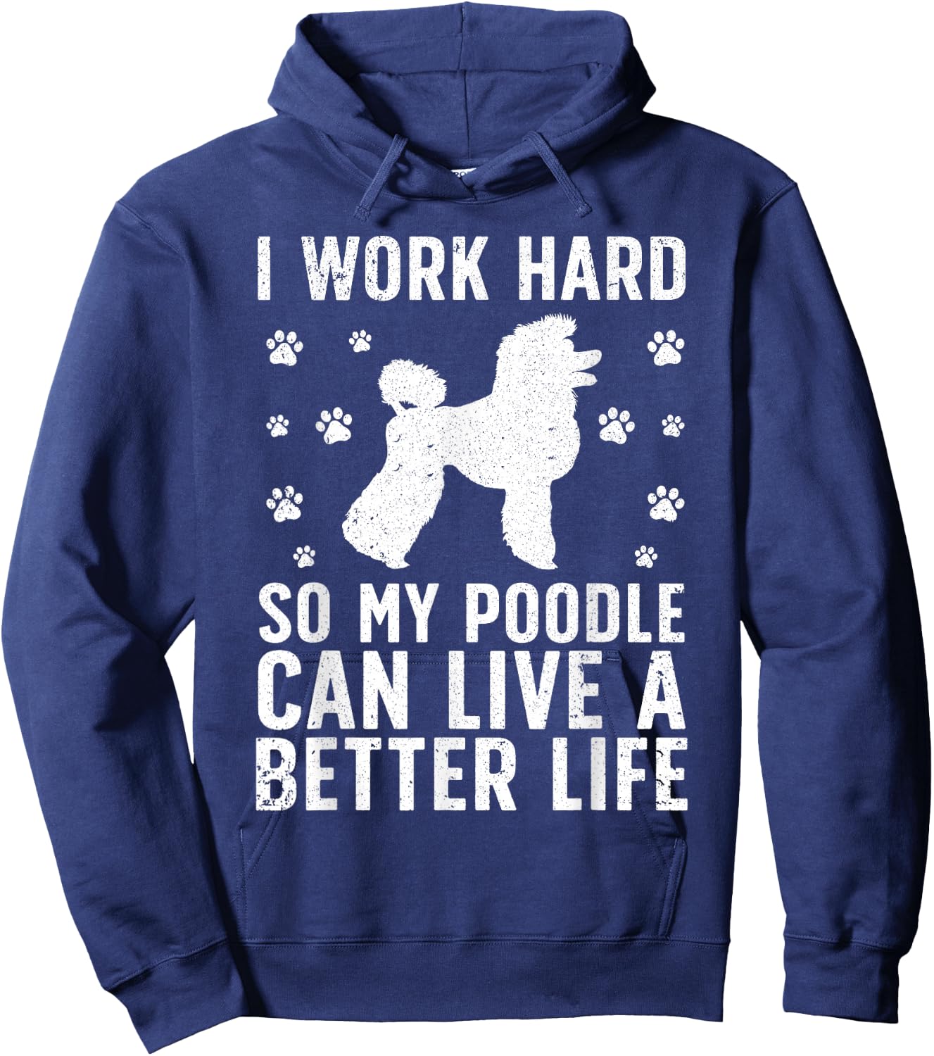 Funny Poodle Design Women Kids Standard Poodle Lover Hoodie - Hoodie | Navy
