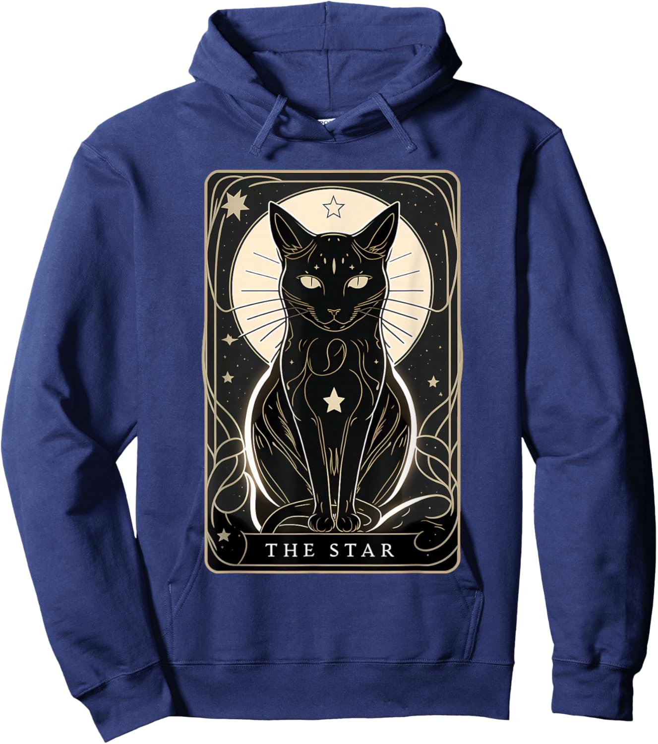 Star Cat Tarot Card Graphic for Tarot Cat Lovers Hoodie - Hoodie | Navy