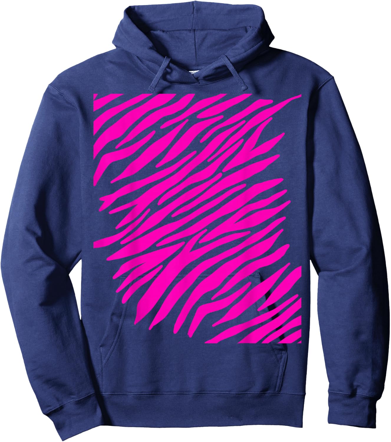 Trashy Y2K Room Decor McBling Aesthetic 2000s Animal Print Hoodie - Hoodie | Navy