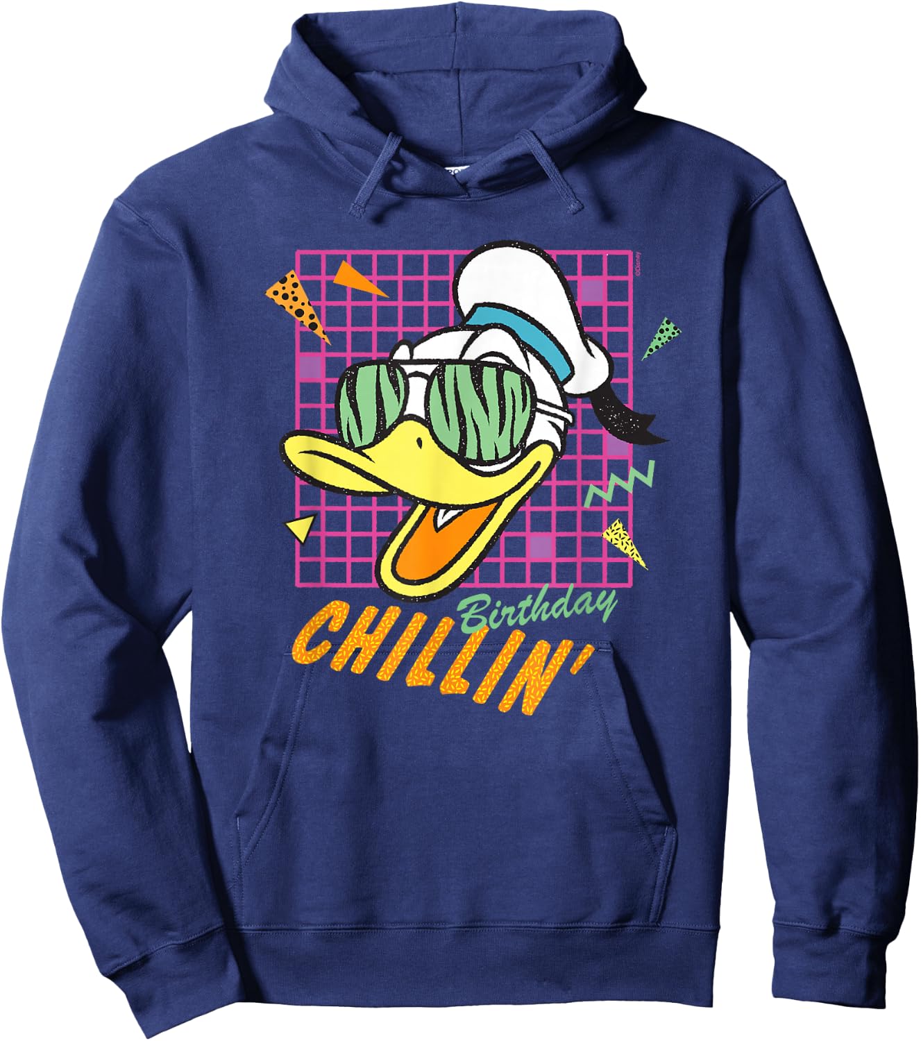 Disney Donald Duck Retro 1980s Birthday Chillin' Hoodie - Hoodie | Navy
