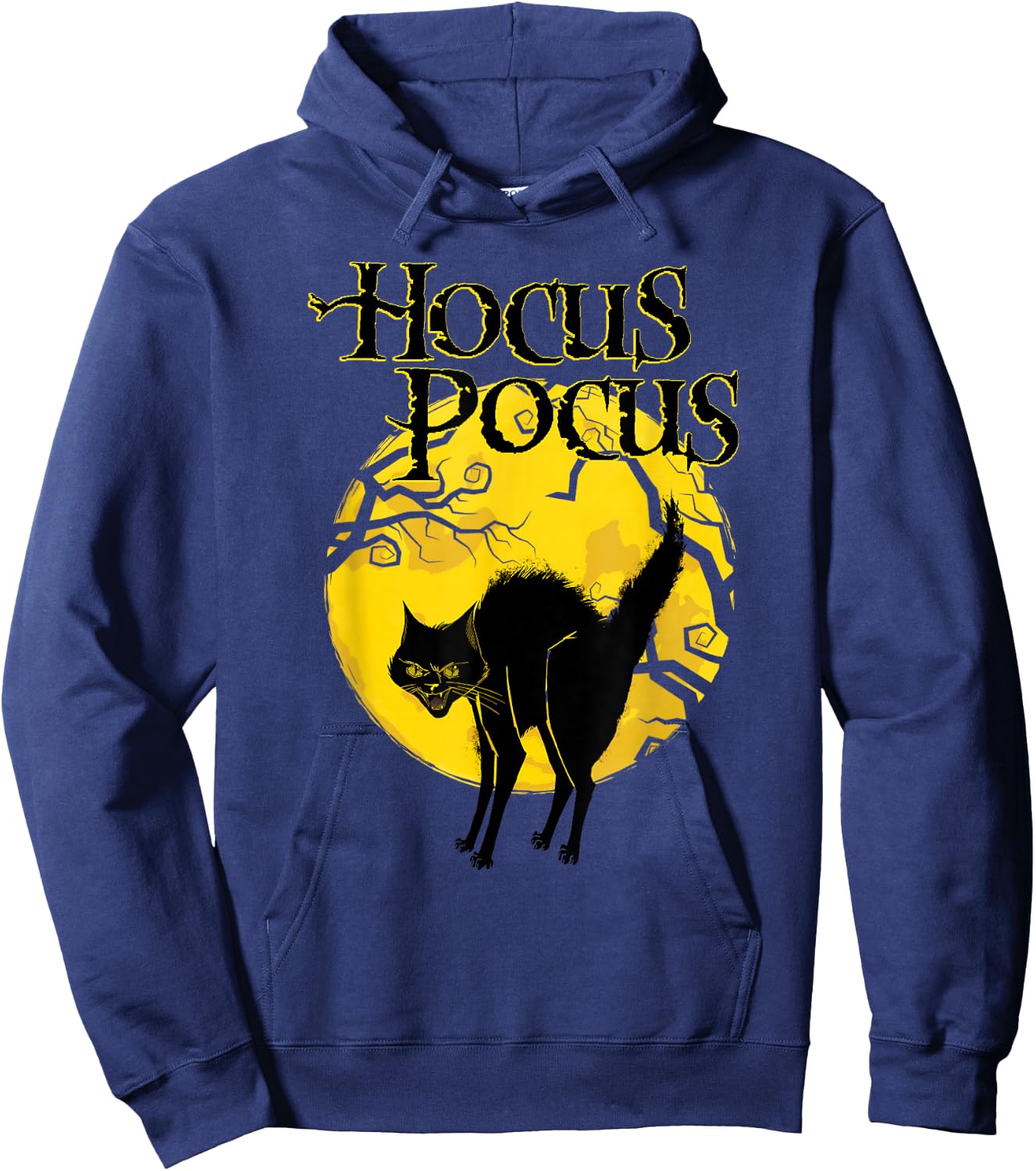 Disney Hocus Pocus Black Cat Binx Moon Silhouette V2 Hoodie - Hoodie | Navy