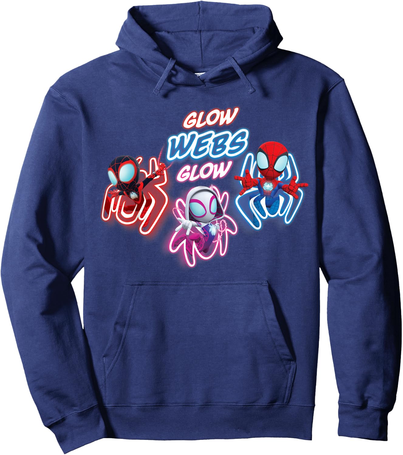 Marvel Spidey and His Amazing Friends Glow Webs Glow Action Hoodie - Hoodie | Navy
