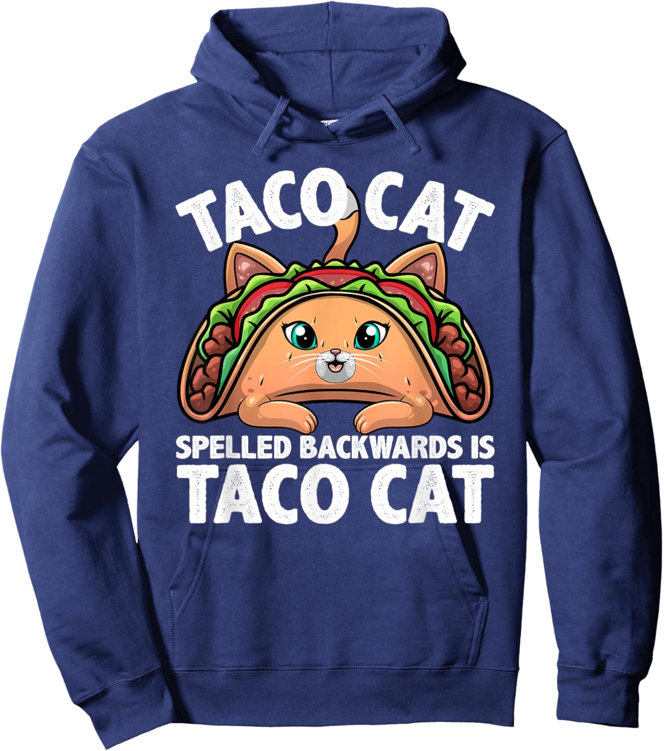 Cute Taco Cat Design Women Kids Taco Mexican Food Hoodie - Hoodie | Navy