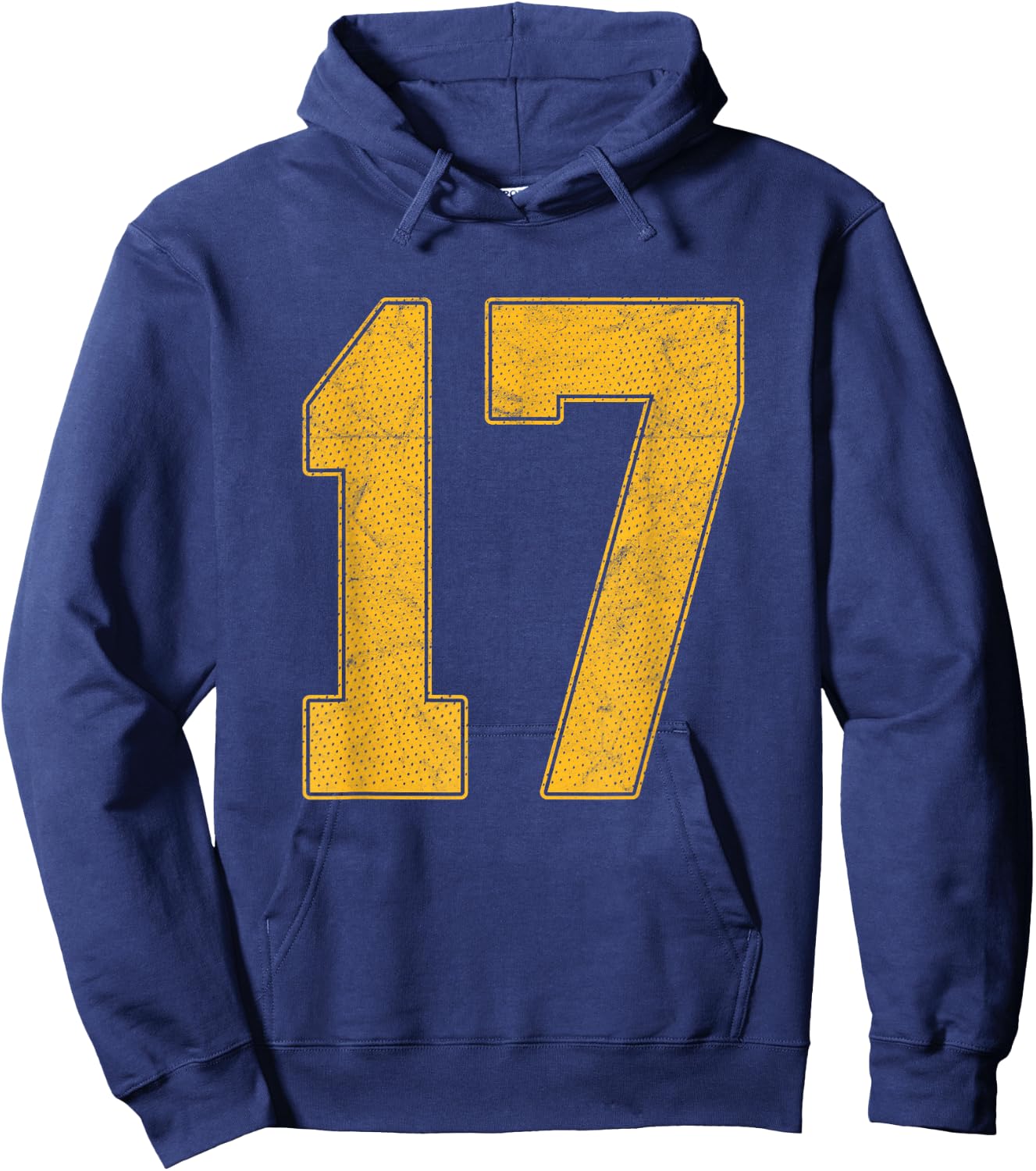 Number 17 Numbered Uniform Sports Team Jersey 17th Birthday Hoodie - Hoodie | Navy