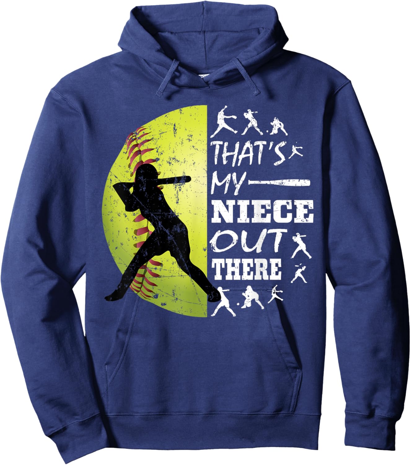 Cute That's My Niece Out There Softball Sayings Quotes Gifts Hoodie - Hoodie | Navy