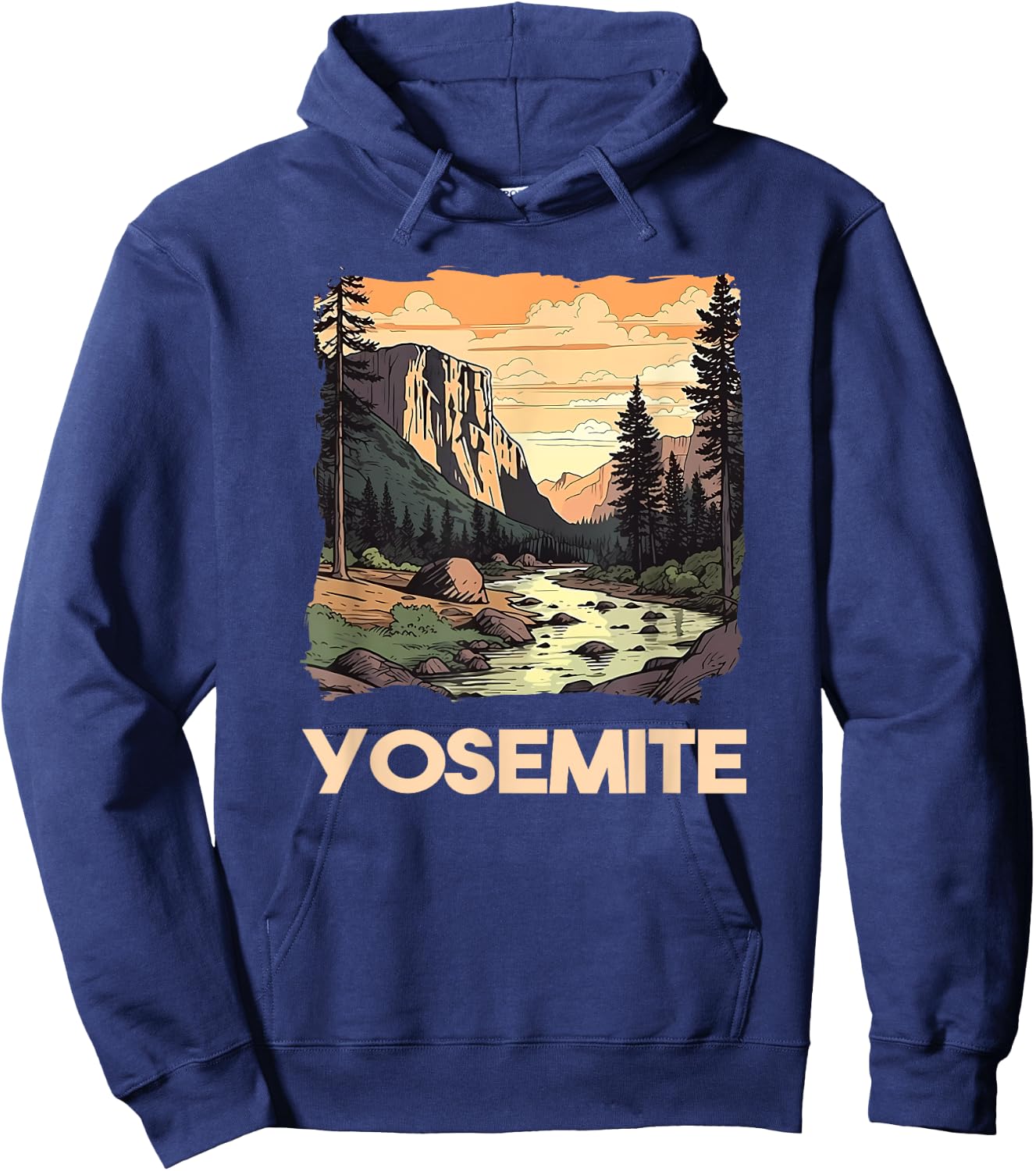Vintage Yosemite National Park Nature Lover Adventure Hoodie - Hoodie | Navy