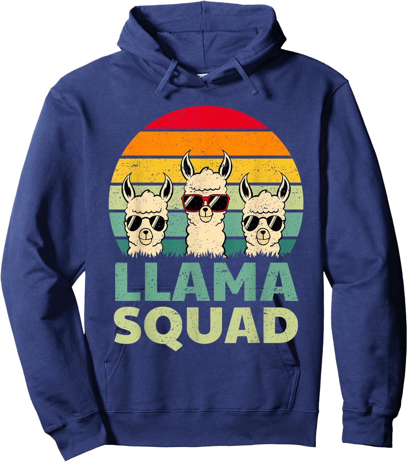 Funny Llama Design Women Llama Alpaca Farm Animal Hoodie - Hoodie | Navy