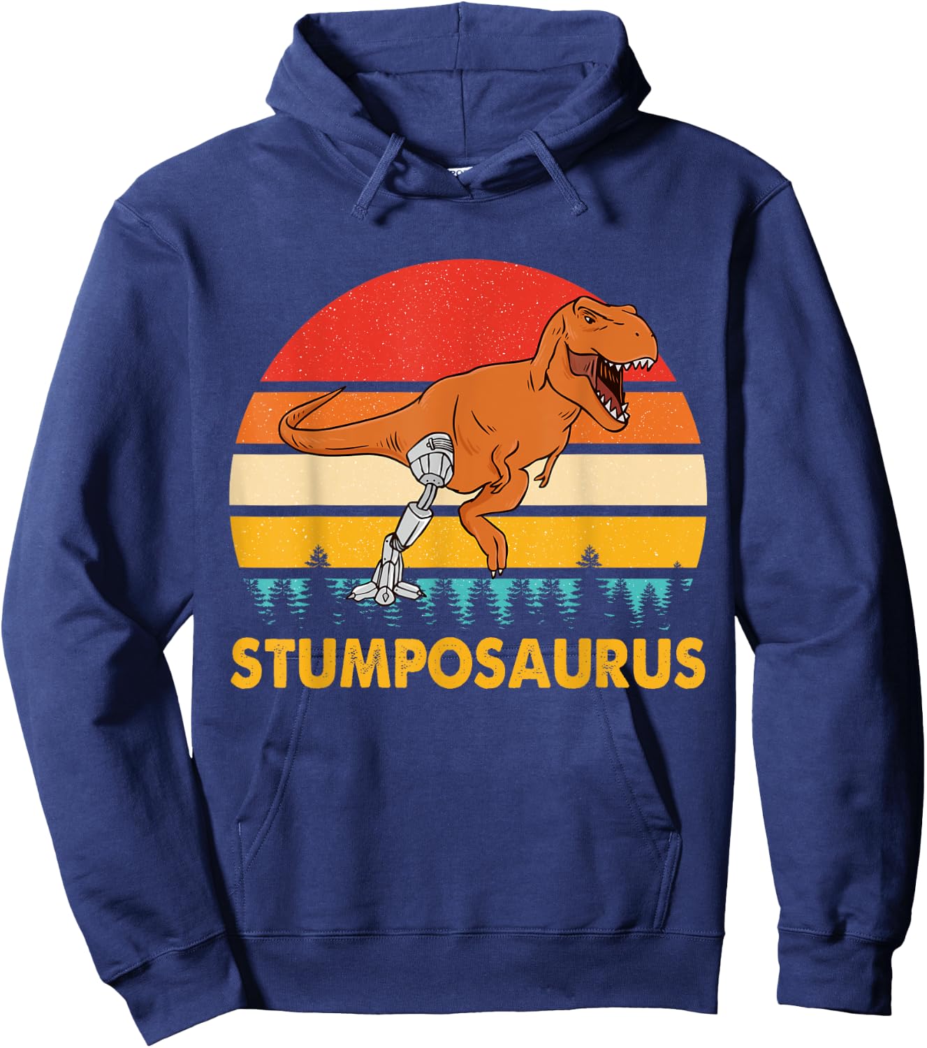 Funny Stumposaurus Vintage Apparel Hoodie - Hoodie | Navy