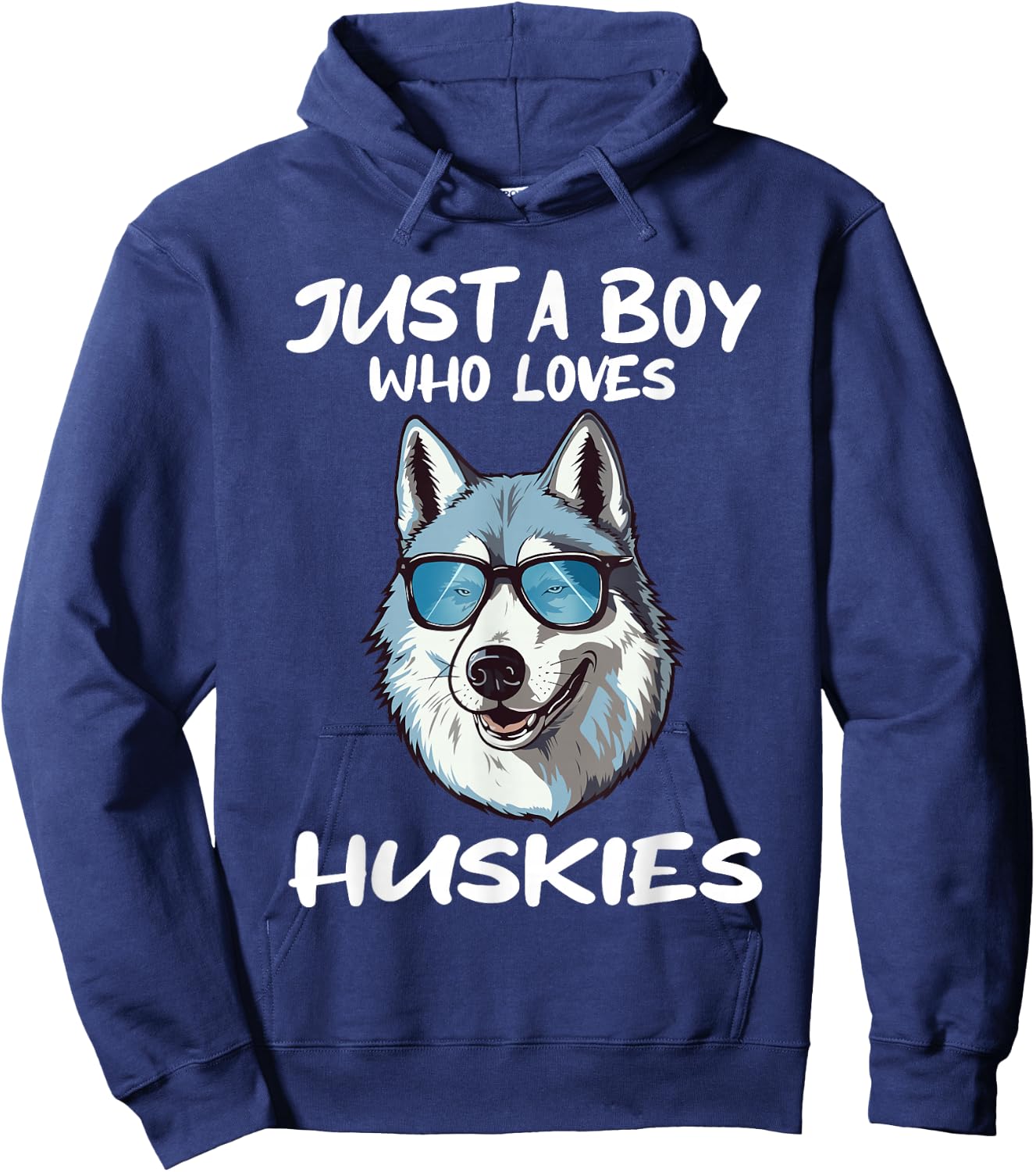 Just A Boy Who Loves Huskies Dog Animal Gift Hoodie - Hoodie | Navy