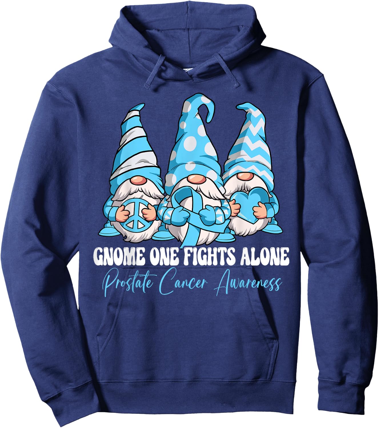 Gnome One Fights Alone Prostate Cancer Awareness Month Hoodie - Hoodie | Navy