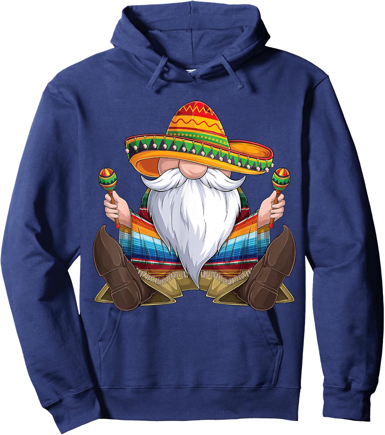 Mexican Gnome Cinco De Mayo Serape Poncho men Women kids boy Hoodie - Hoodie | Navy