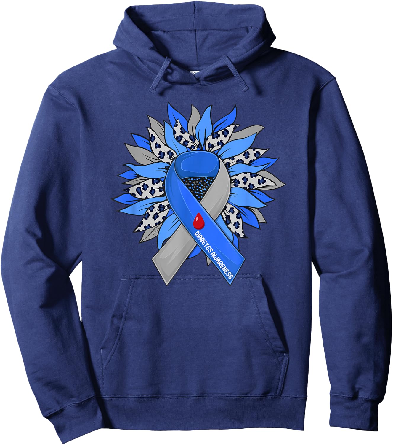 Diabetes Sunflower Type T1D T2D Diabetic Diabetes Awareness Hoodie - Hoodie | Navy