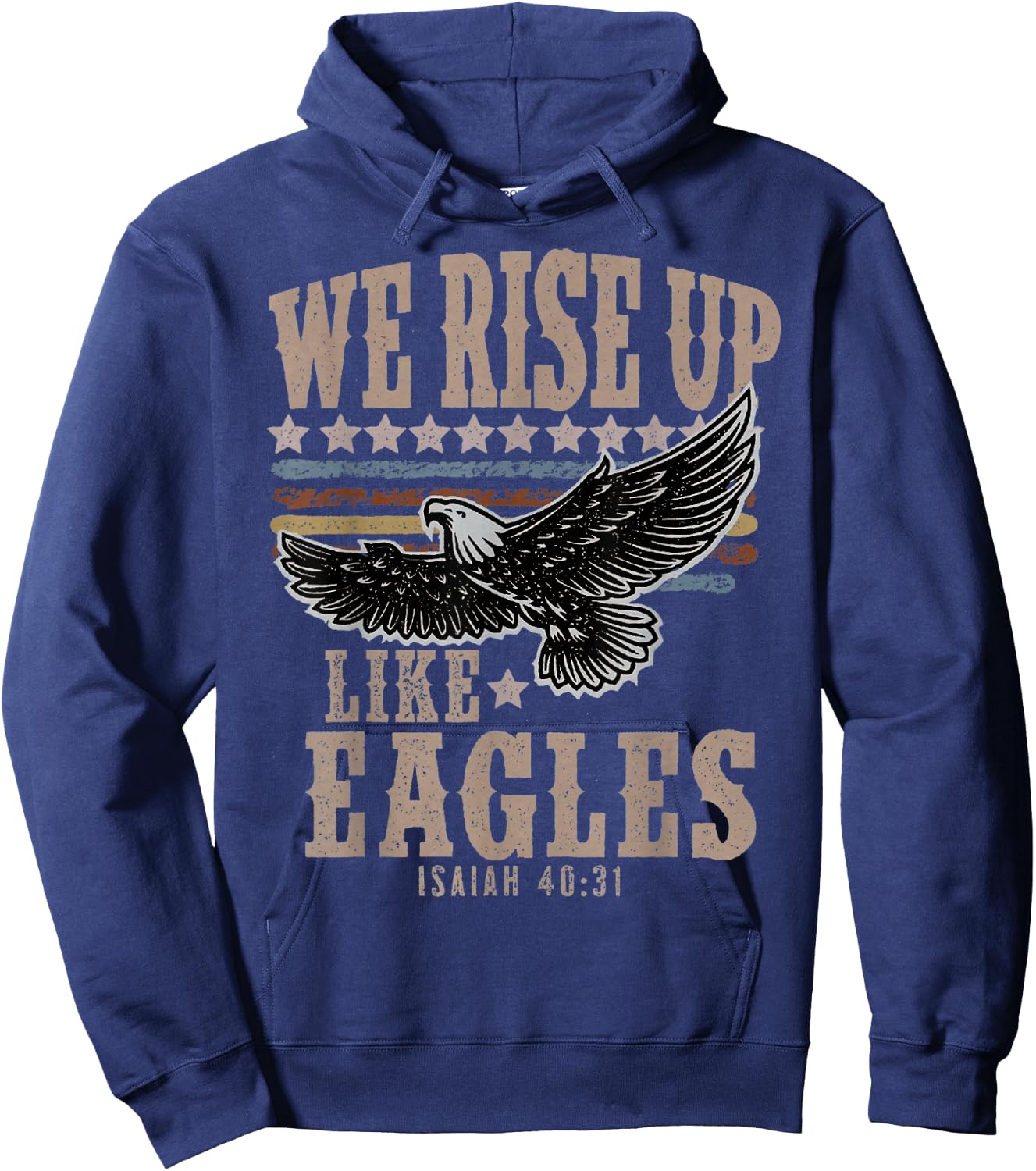 We rise up Wings like Eagles Bible Verse Love Like Jesus Hoodie - Hoodie | Navy