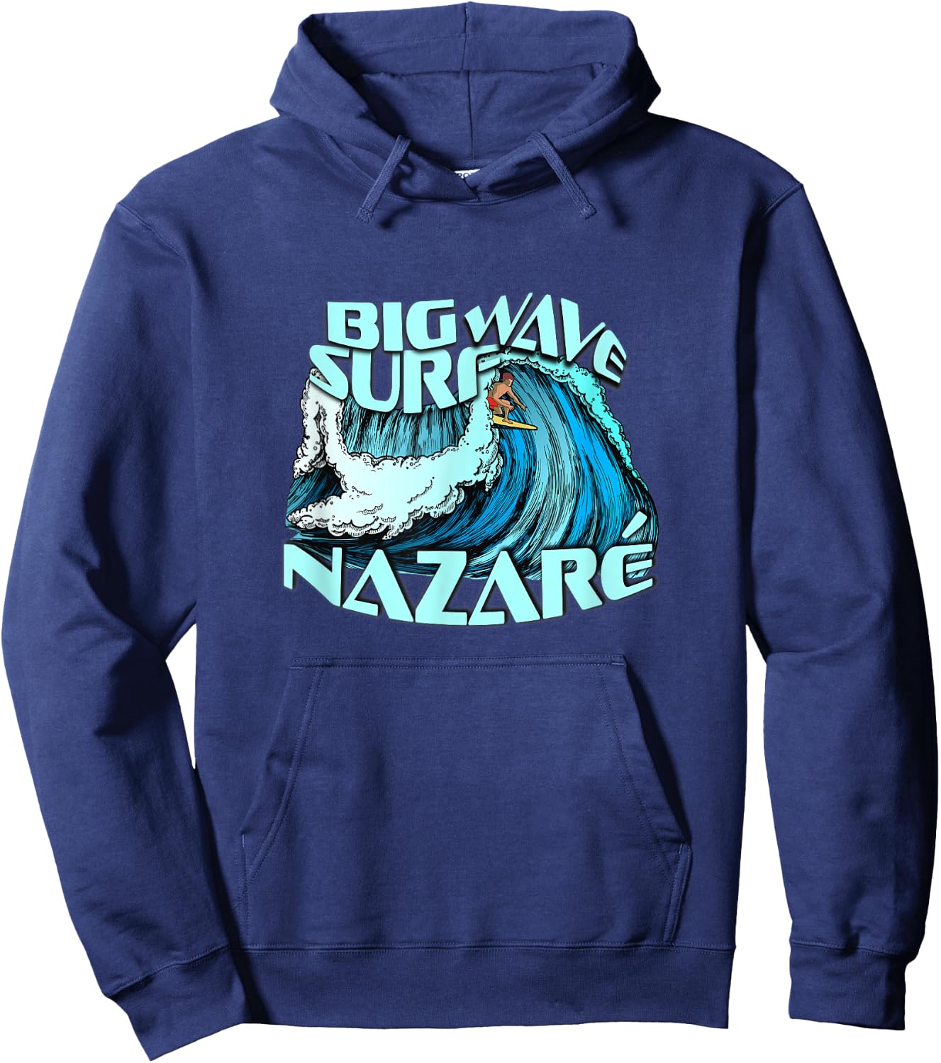 Big Wave Surfer 100 Foot Wave Surf Nazare Portugal Rad Hoodie - Hoodie | Navy
