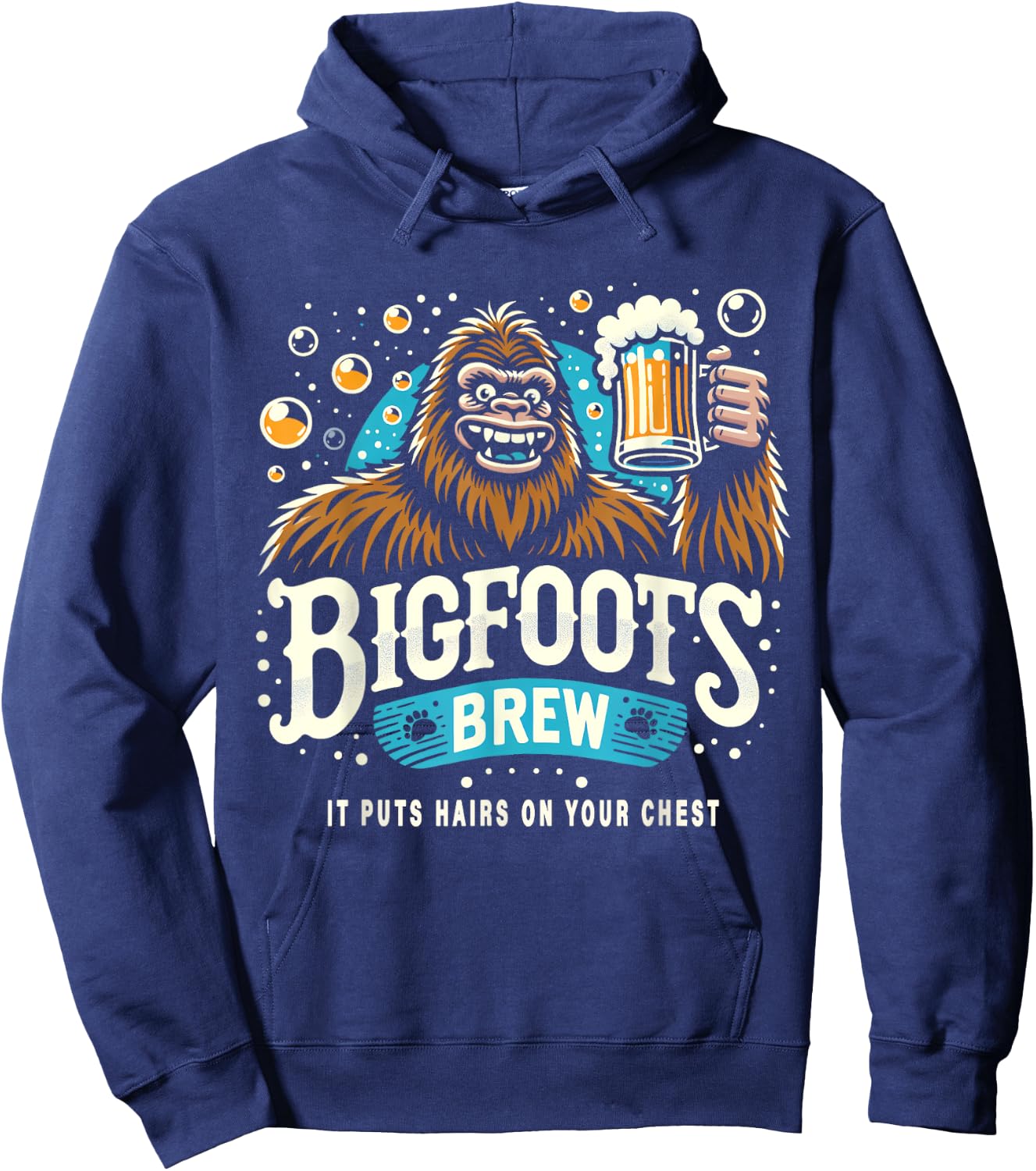 Funny Beer Brand Parody - Bigfoot Brew Hoodie - Hoodie | Navy