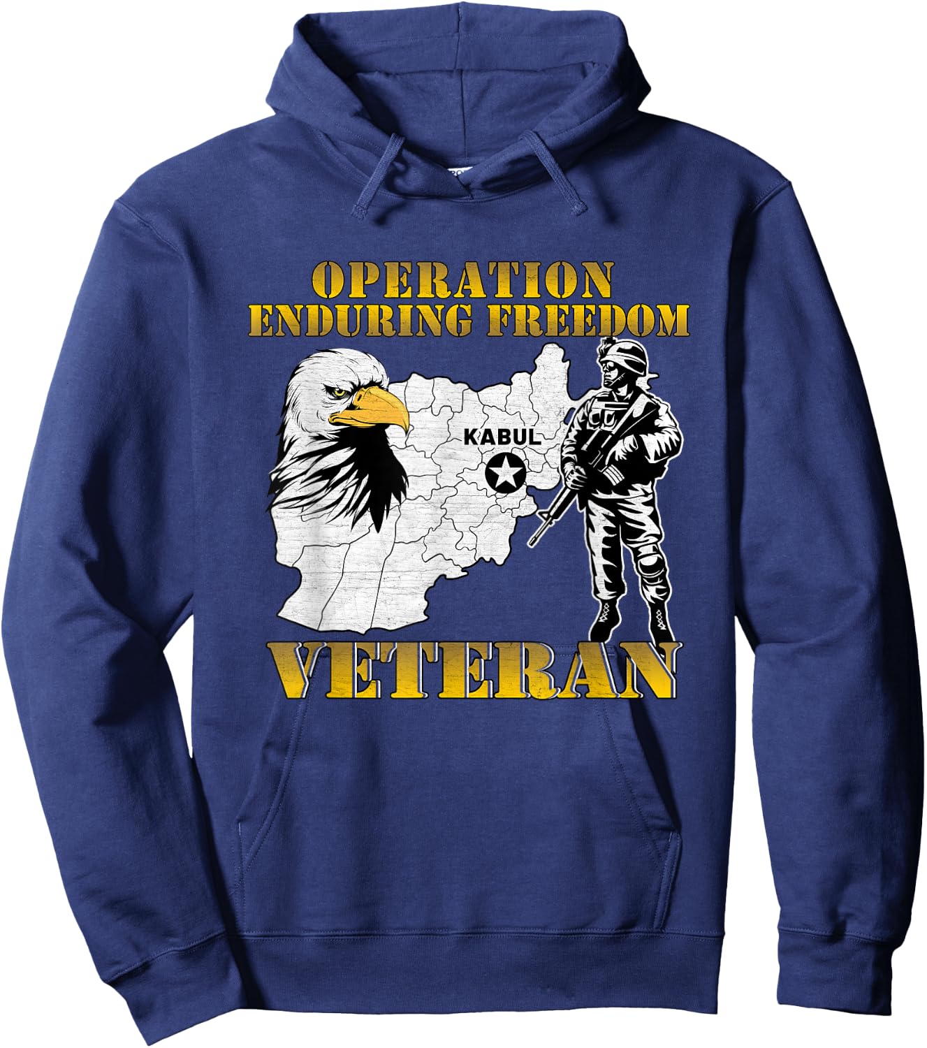 Operation Enduring Freedom OEF Combat Veteran Vintage Hoodie - Hoodie | Navy