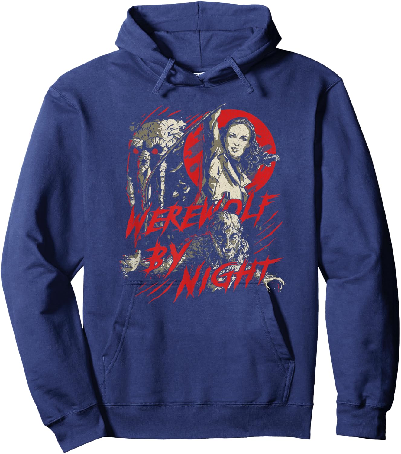 Marvel Werewolf by Night Elsa Bloodstone & Jack Comic Hoodie - Hoodie | Navy