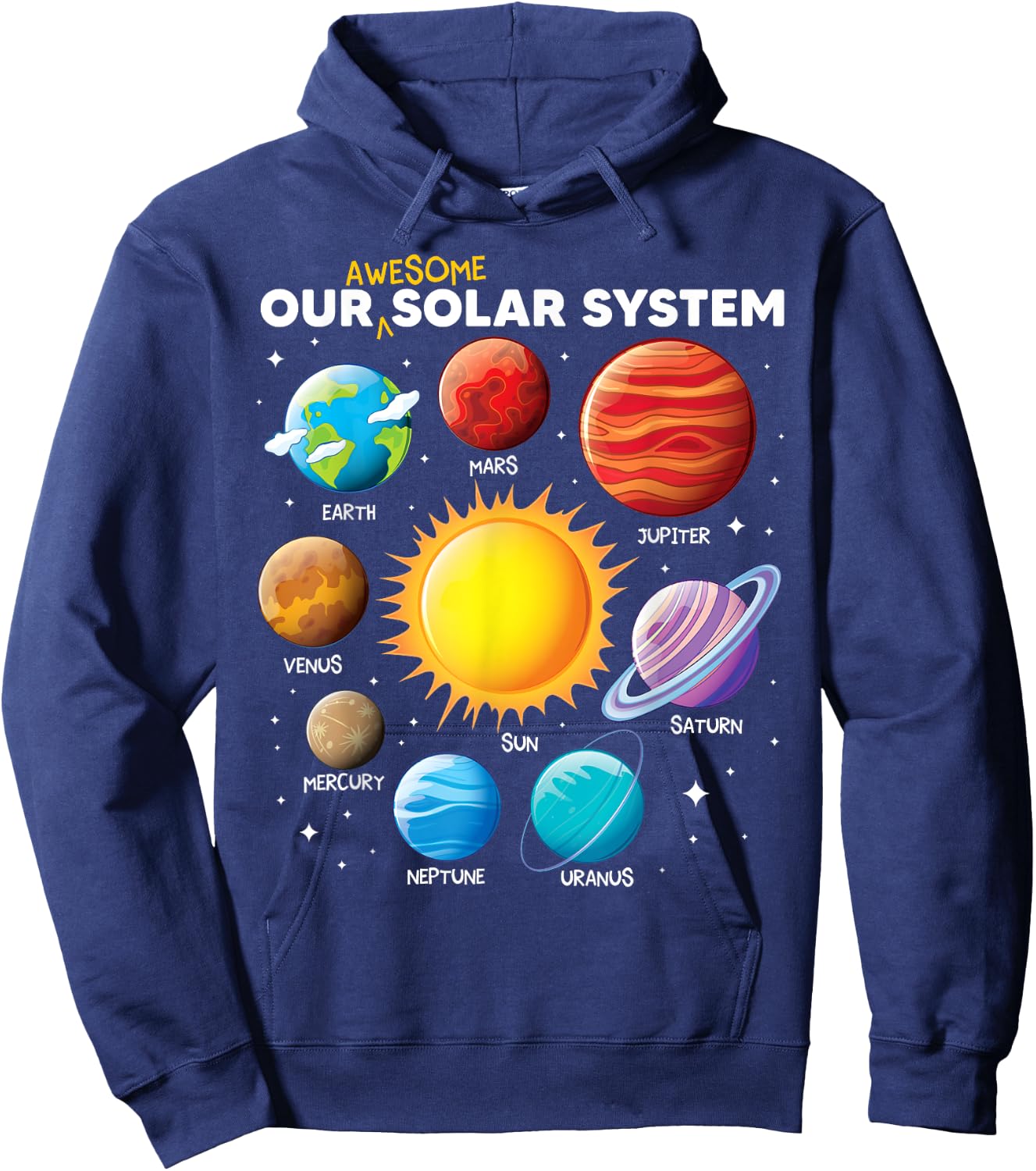 Our Awesome Solar System Planets Space boys girls science Hoodie - Hoodie | Navy