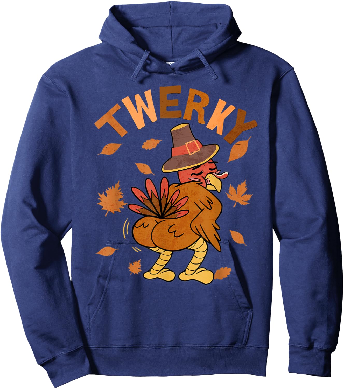 Twerky Thanksgiving Funny Turkey Butt Twerk Dance Pun 2023 Hoodie - Hoodie | Navy