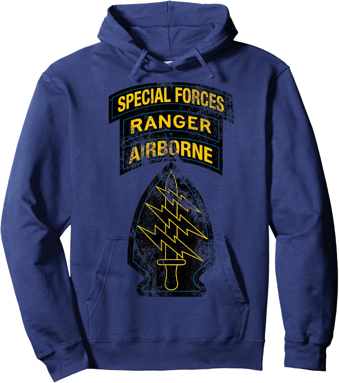 US Army Special Forces - SF Ranger Tab - Retro Vintage Hoodie - Hoodie | Navy