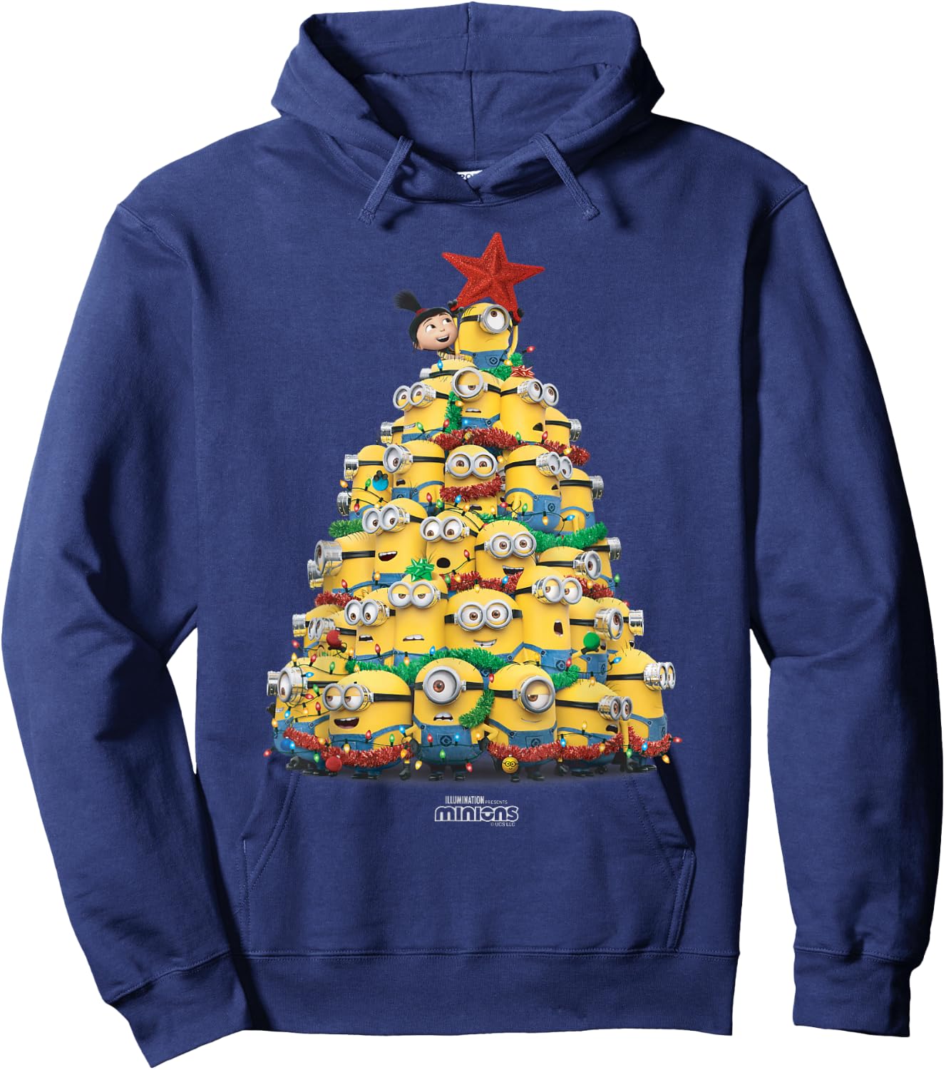 Minions Christmas Tree Hoodie - Hoodie | Navy
